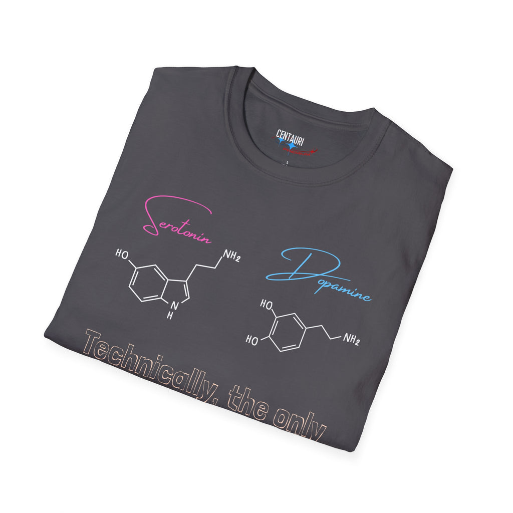 Serotonin and Dopamine molecular diagrams T-Shirt | Neuroscience chemistry tee