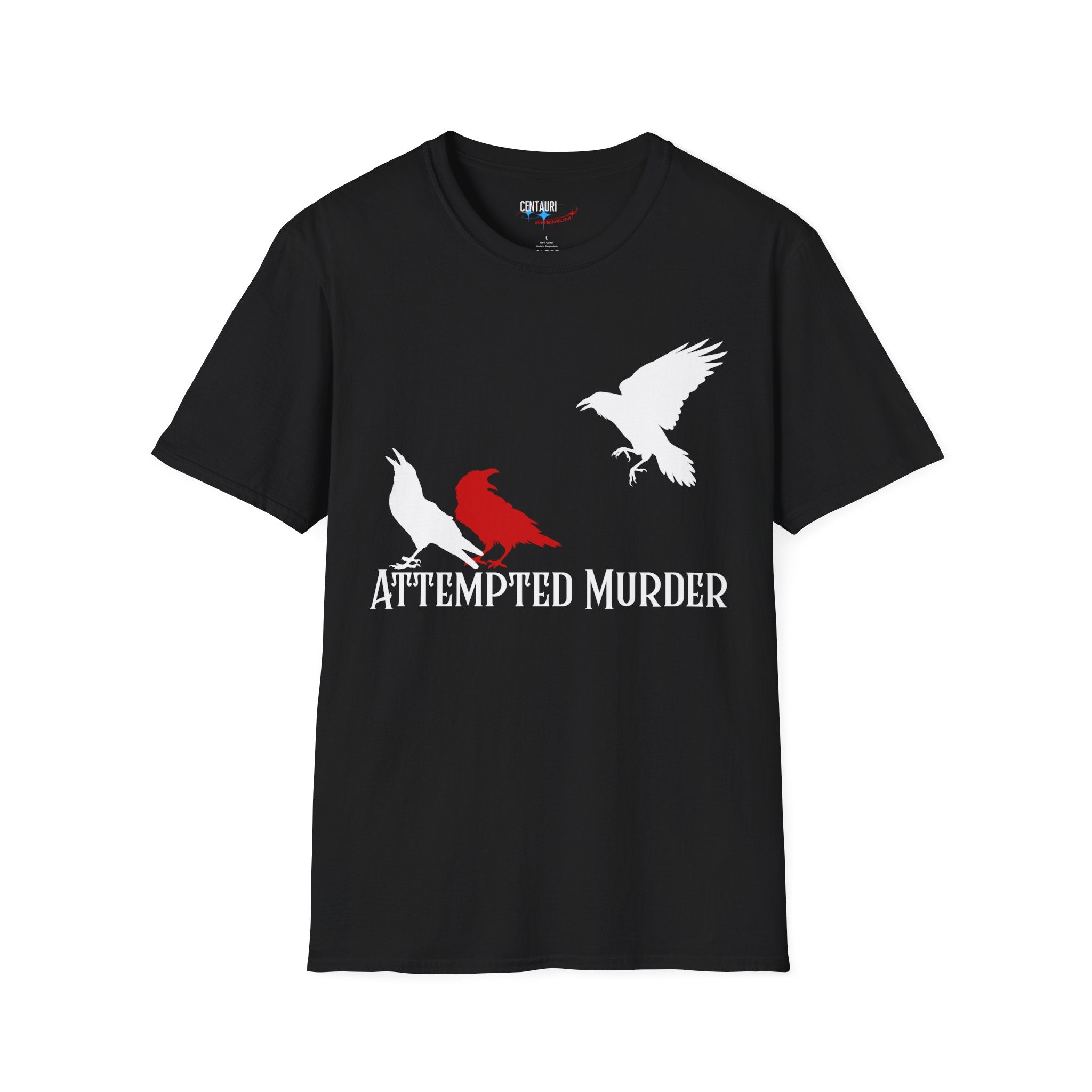 Attempted Murder Crow Design T-Shirt | Crow Silhouette Tee