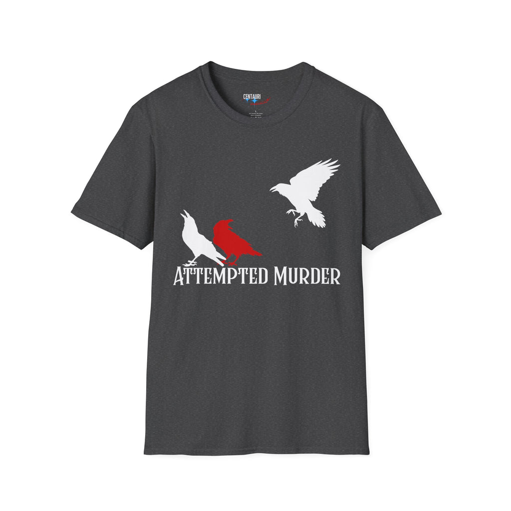 Attempted Murder Crow Design T-Shirt | Crow Silhouette Tee