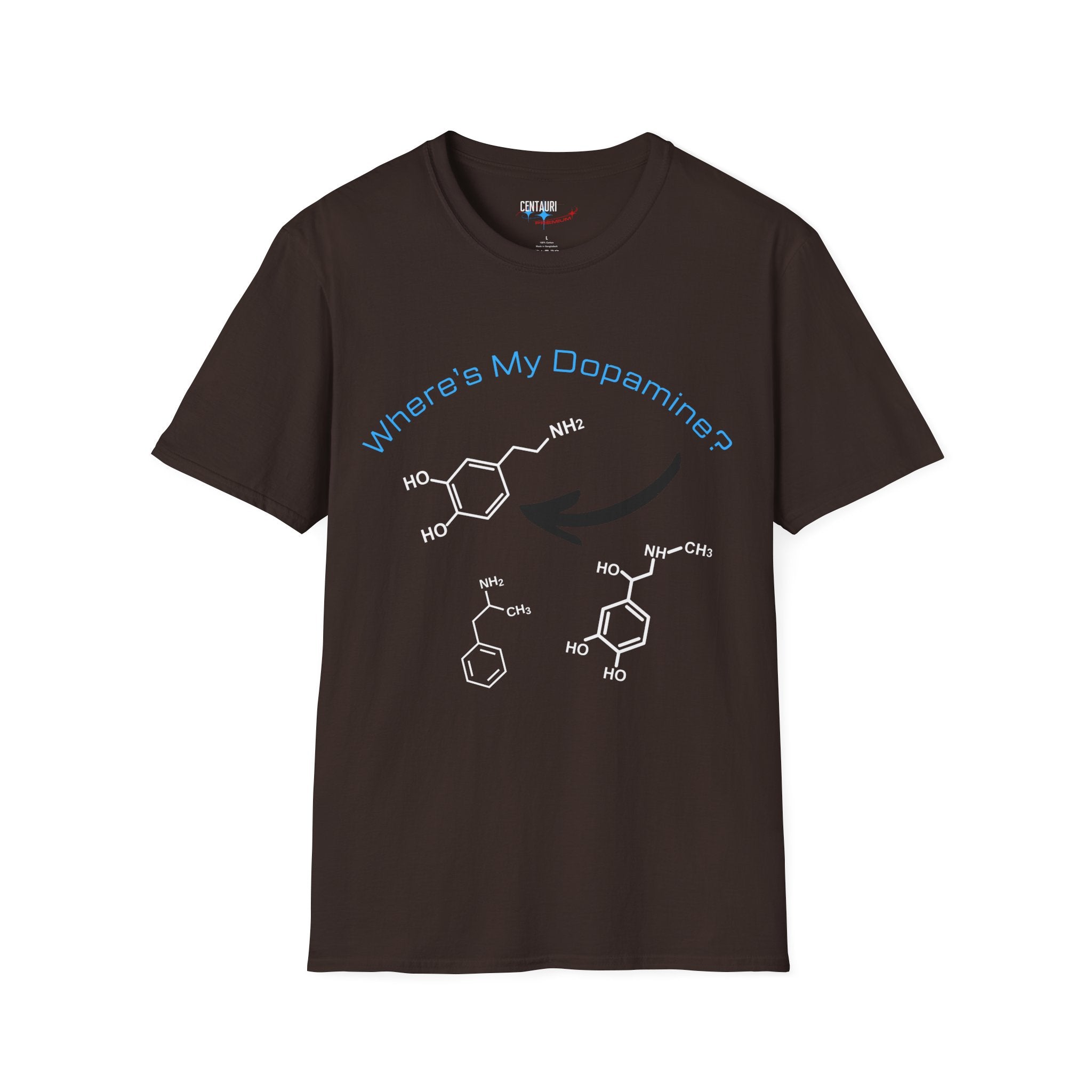 Where's My Dopamine? chemical structure T-Shirt | neuroscience science tee