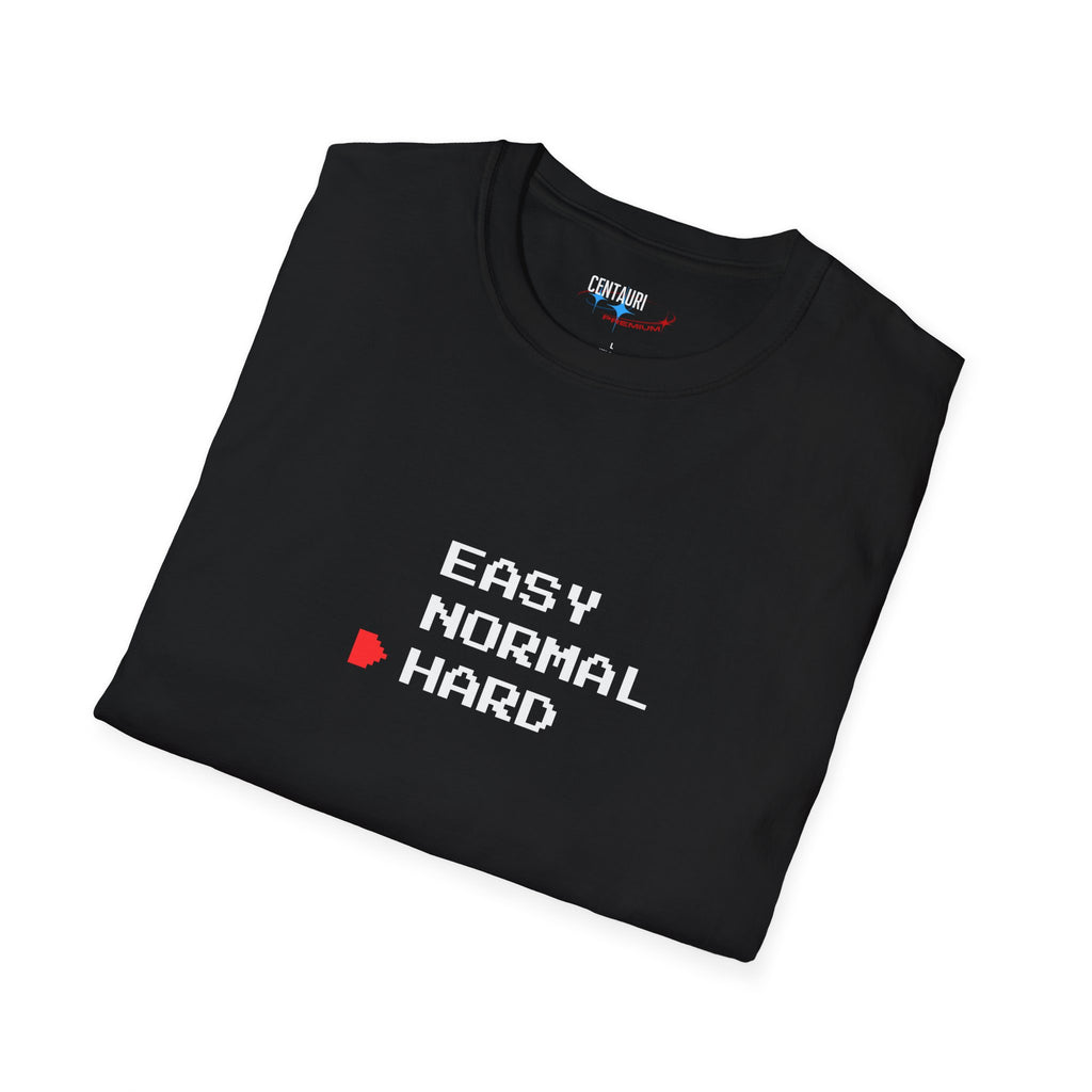Easy Normal HARD T-Shirt | Video Game Difficulty Selection Tee, Hard Mode