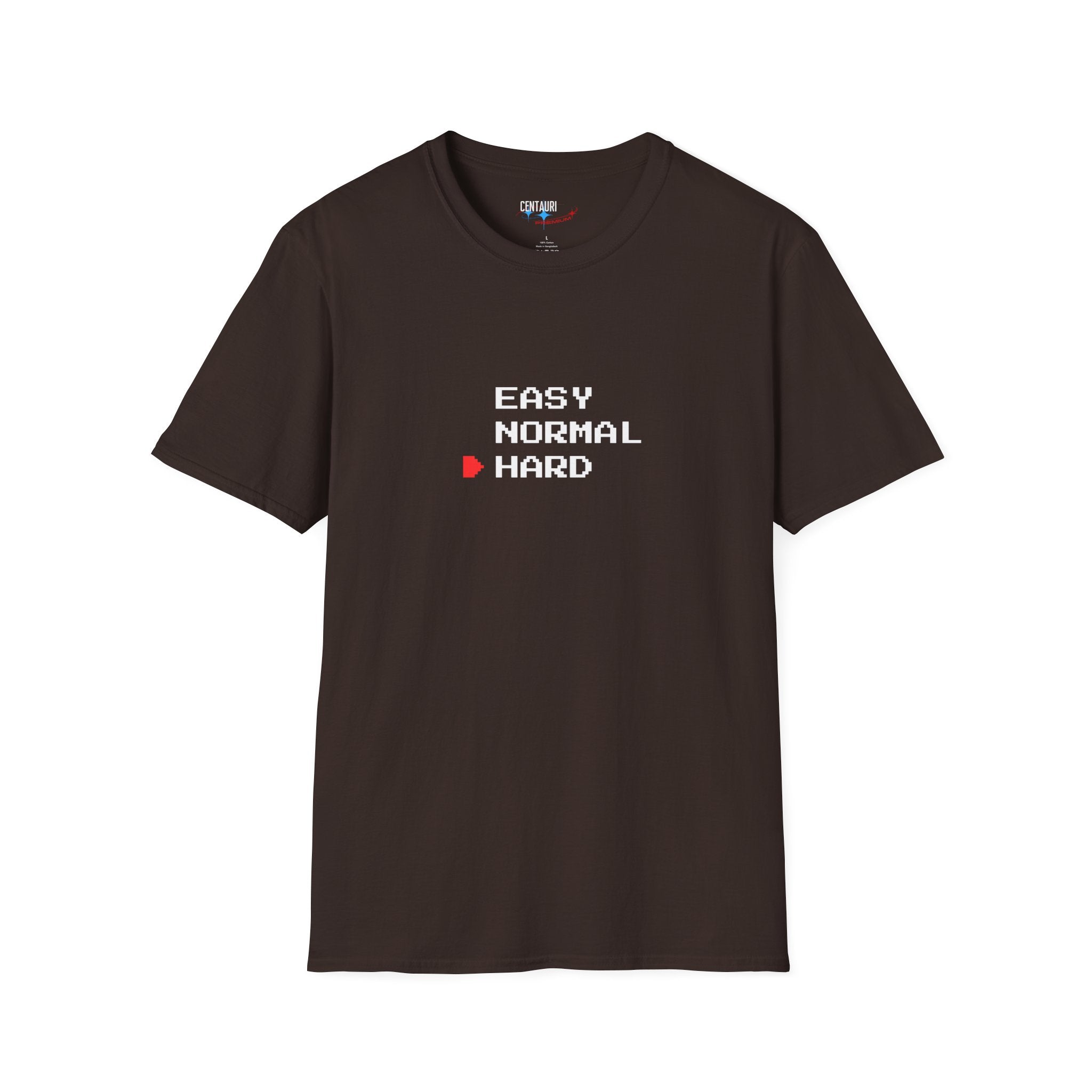 Easy Normal HARD T-Shirt | Video Game Difficulty Selection Tee, Hard Mode