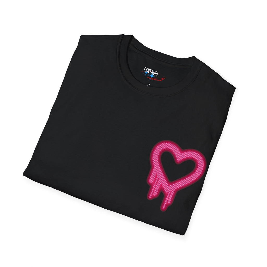 Pink Dripping Neon Heart T-Shirt | Graffiti Heart Tee