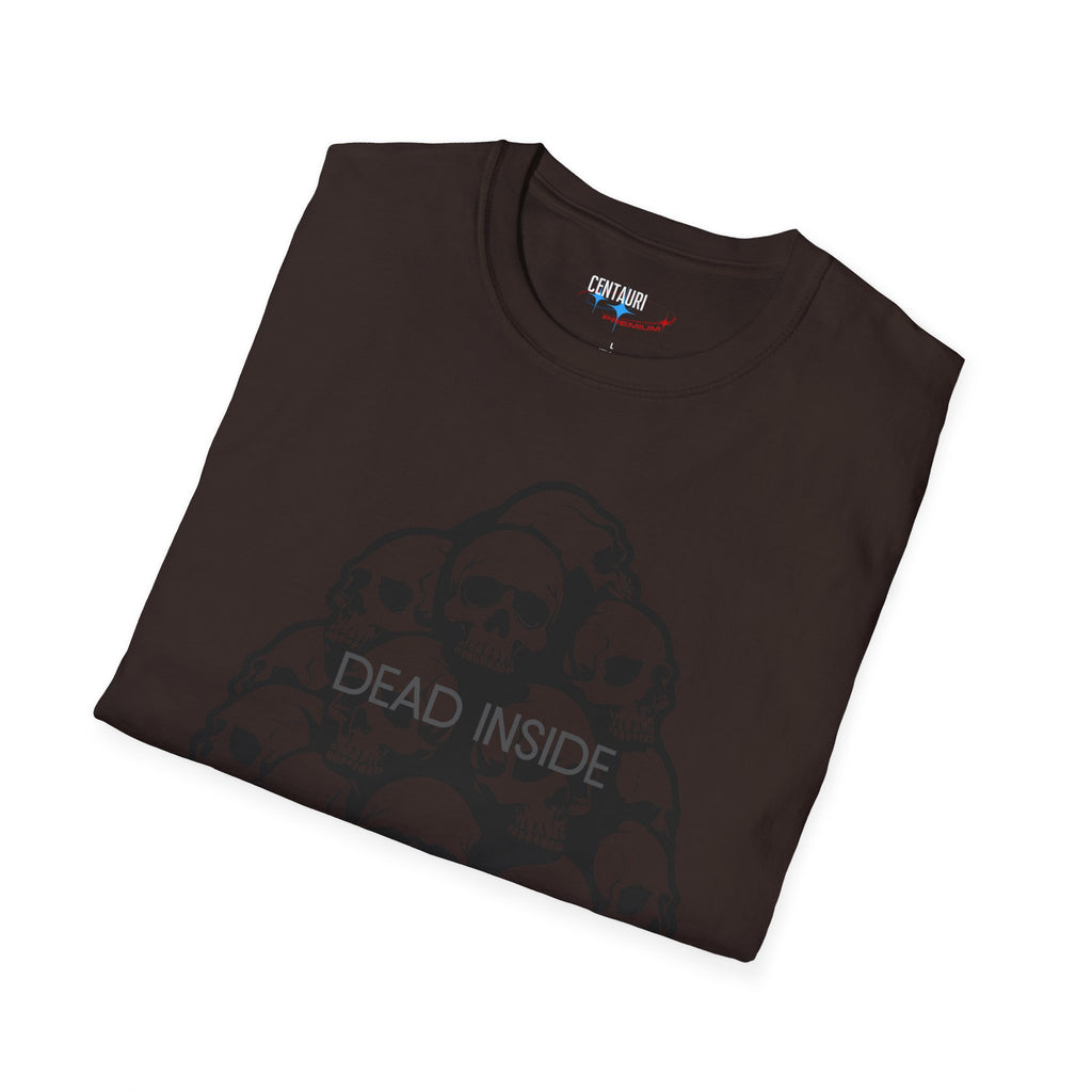 Dead Inside Skull T-Shirt | Gloss Black on Matte Black