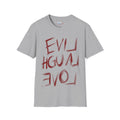 Evil Laugh Love T-Shirt | Horror Style Mirror Text Tee