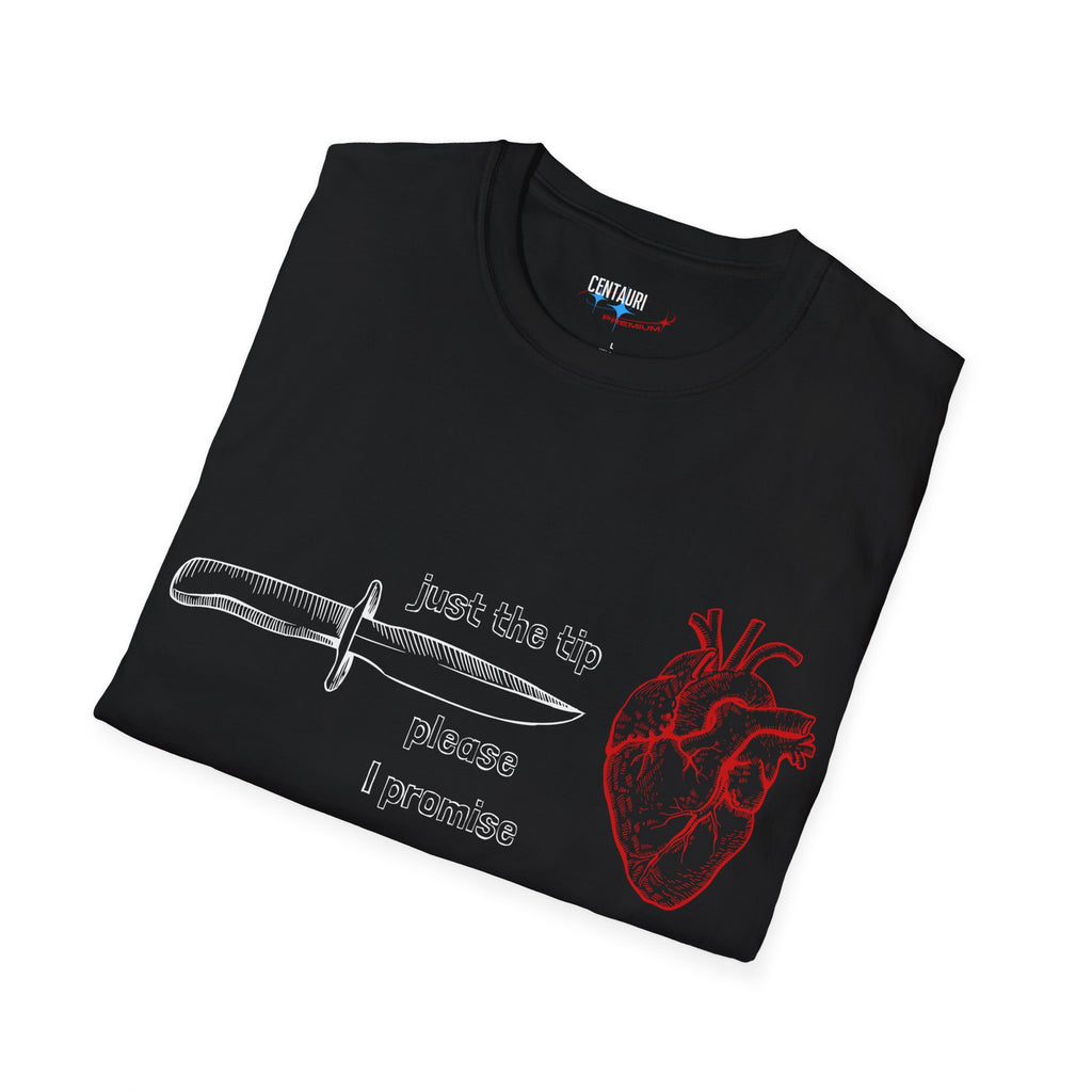 Knife and Anatomical Heart T-Shirt | Gothic Heart Dagger Design
