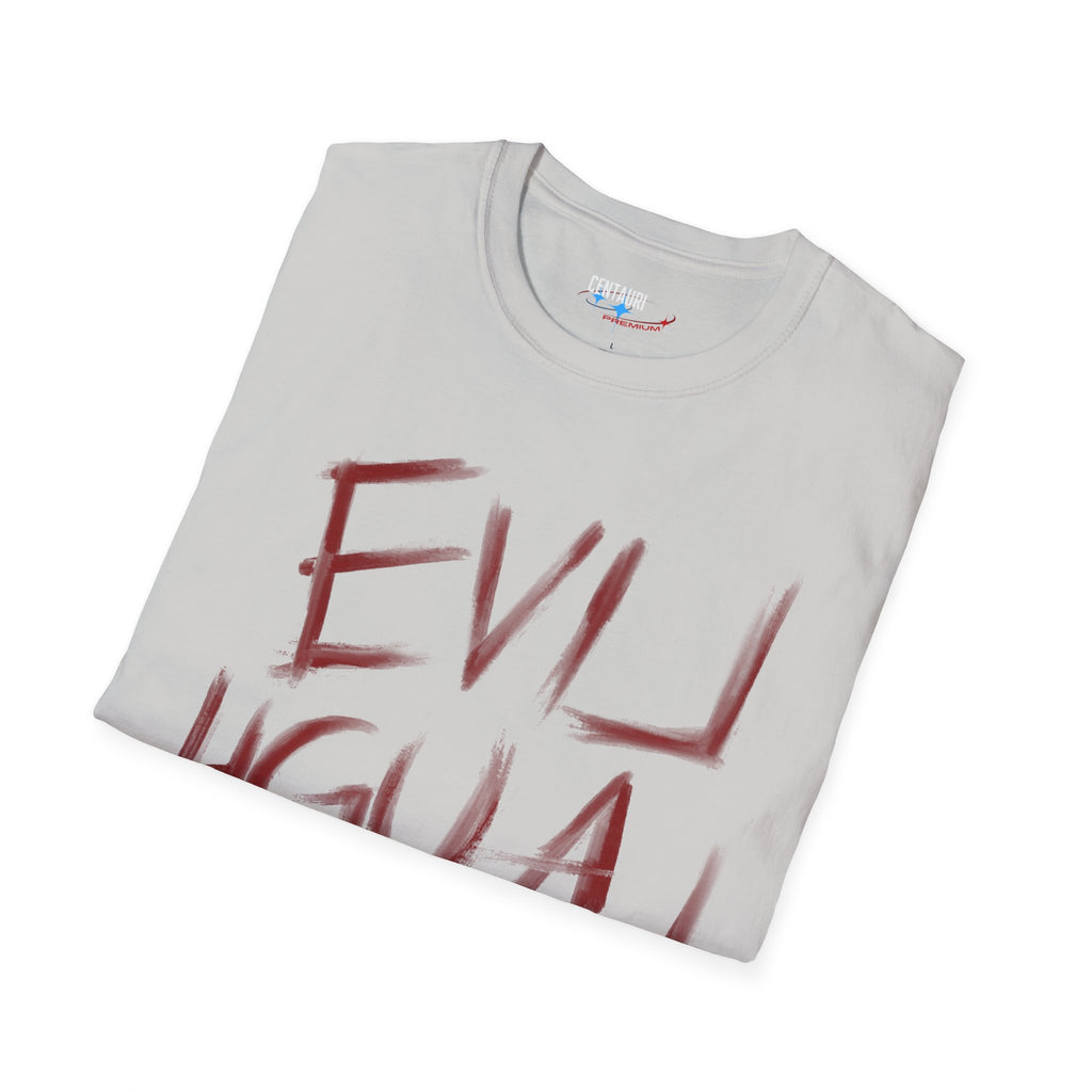 Evil Laugh Love T-Shirt | Horror Style Mirror Text Tee