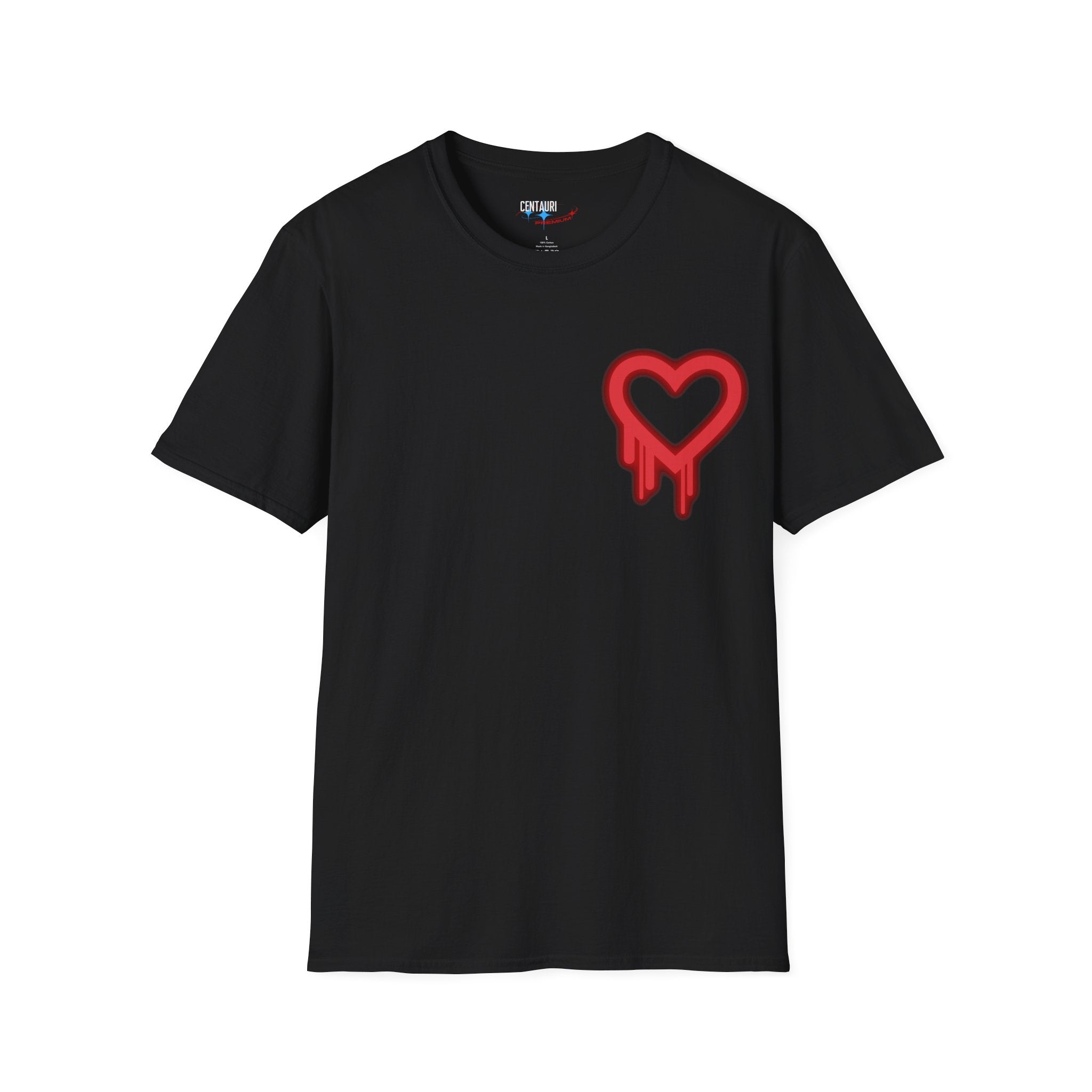 Dripping Neon Heart T-Shirt | Red Graffiti Heart Tee