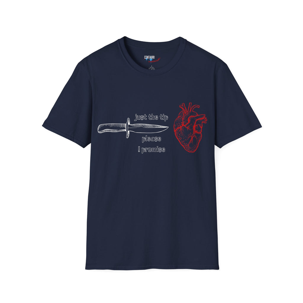 Knife and Anatomical Heart T-Shirt | Gothic Heart Dagger Design