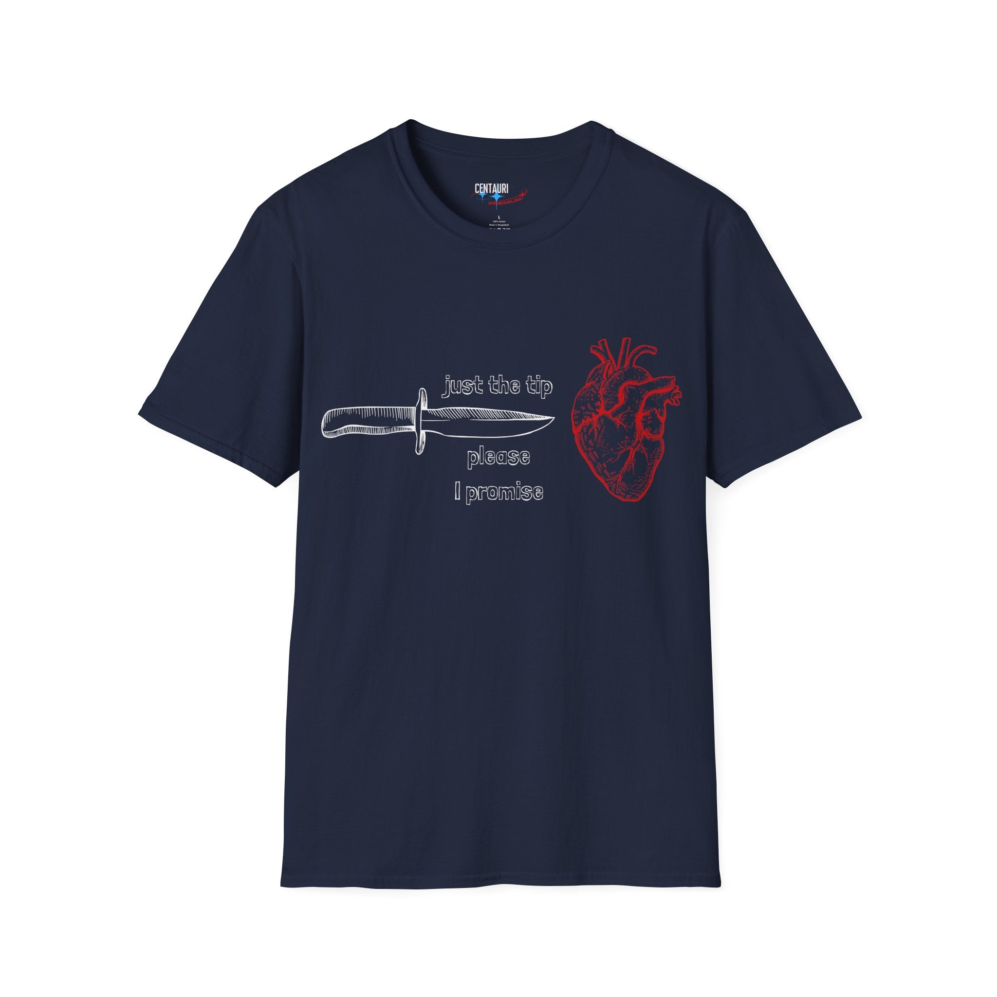 Knife and Anatomical Heart T-Shirt | Gothic Heart Dagger Design
