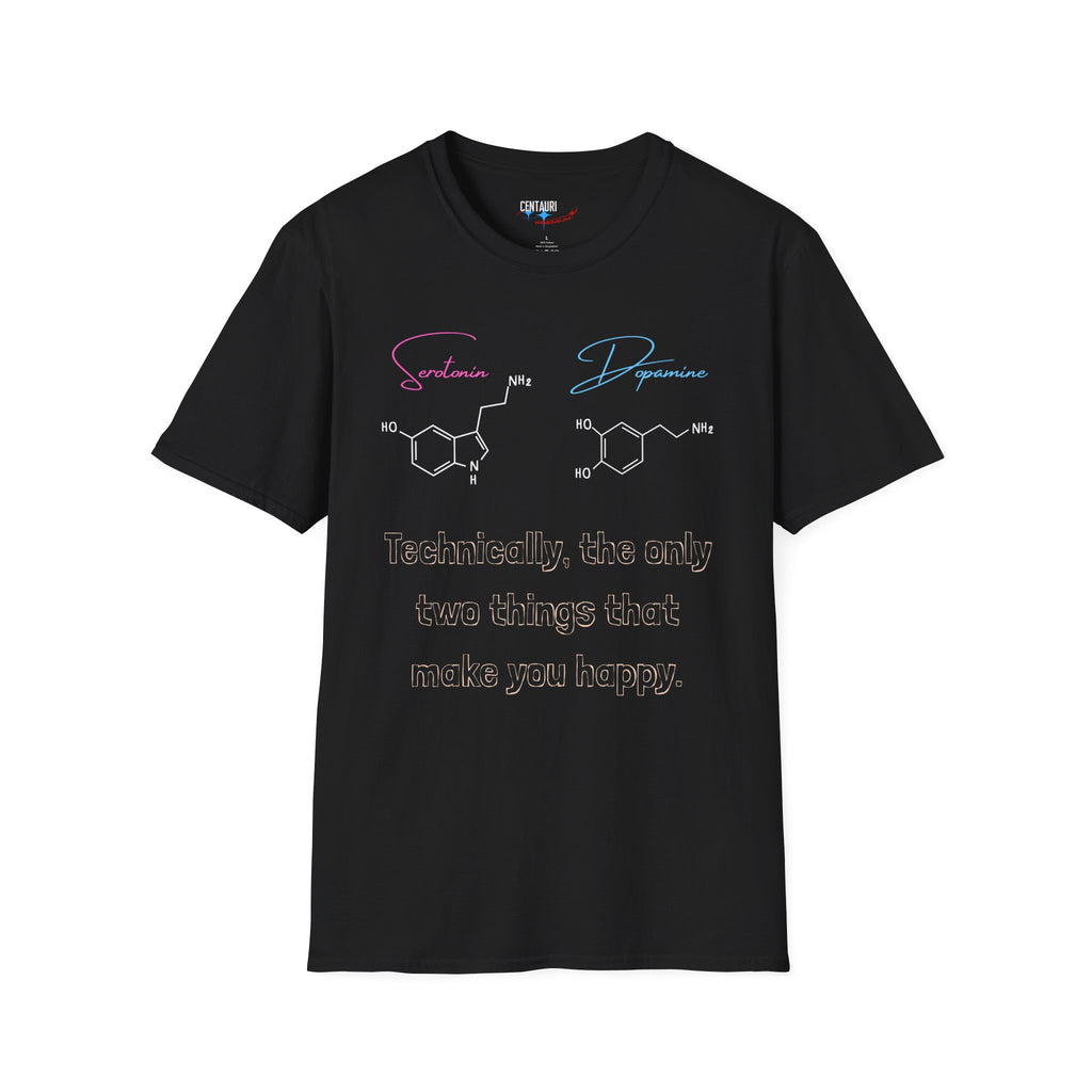 Serotonin and Dopamine molecular diagrams T-Shirt | Neuroscience chemistry tee