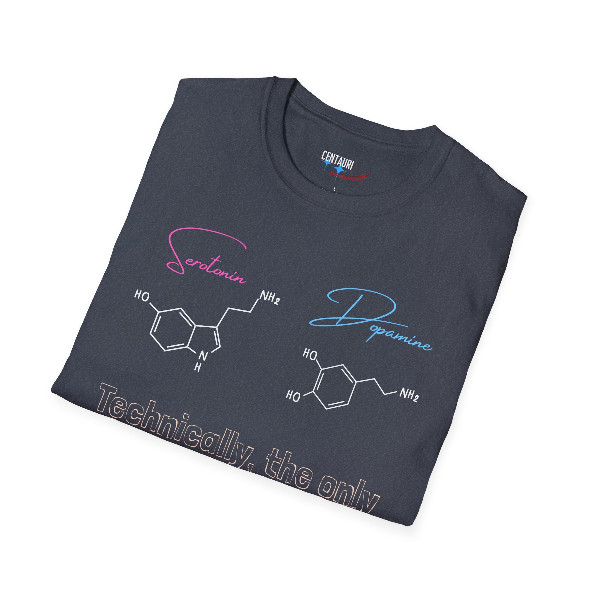 Serotonin and Dopamine molecular diagrams T-Shirt | Neuroscience chemistry tee
