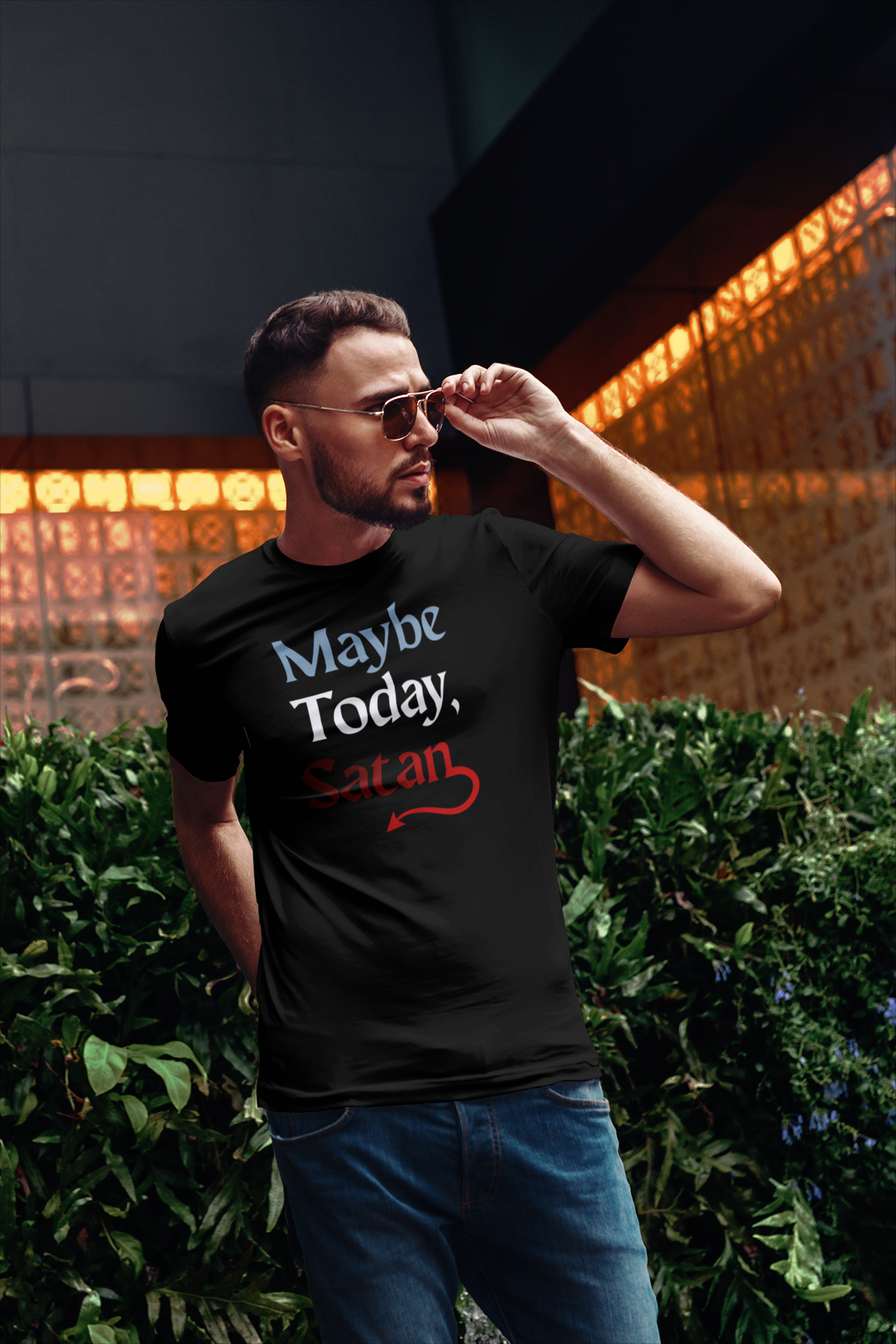 Maybe Today, Satan T-Shirt | Funny Sarcastic Graphic Tee