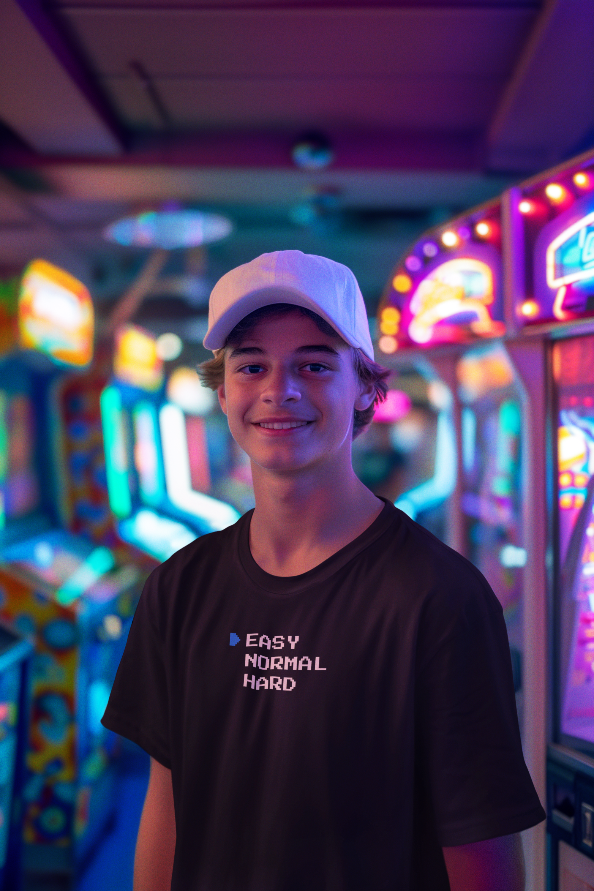 EASY Normal Hard T-Shirt | Video Game Difficulty Selection Tee, Easy Mode