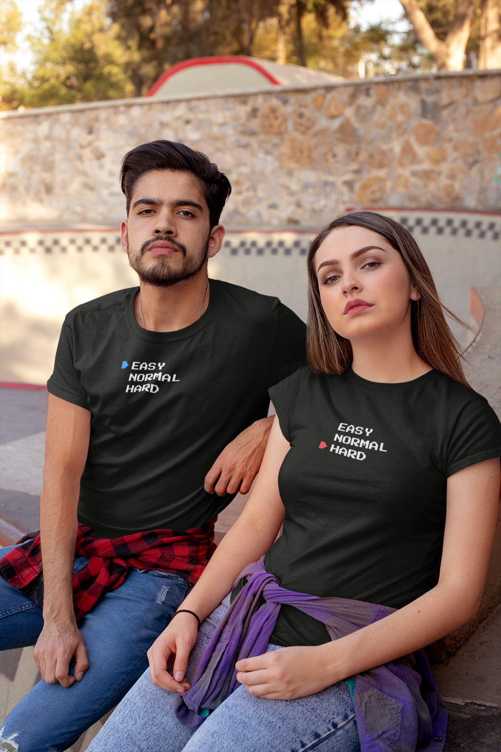 Easy Normal HARD T-Shirt | Video Game Difficulty Selection Tee, Hard Mode