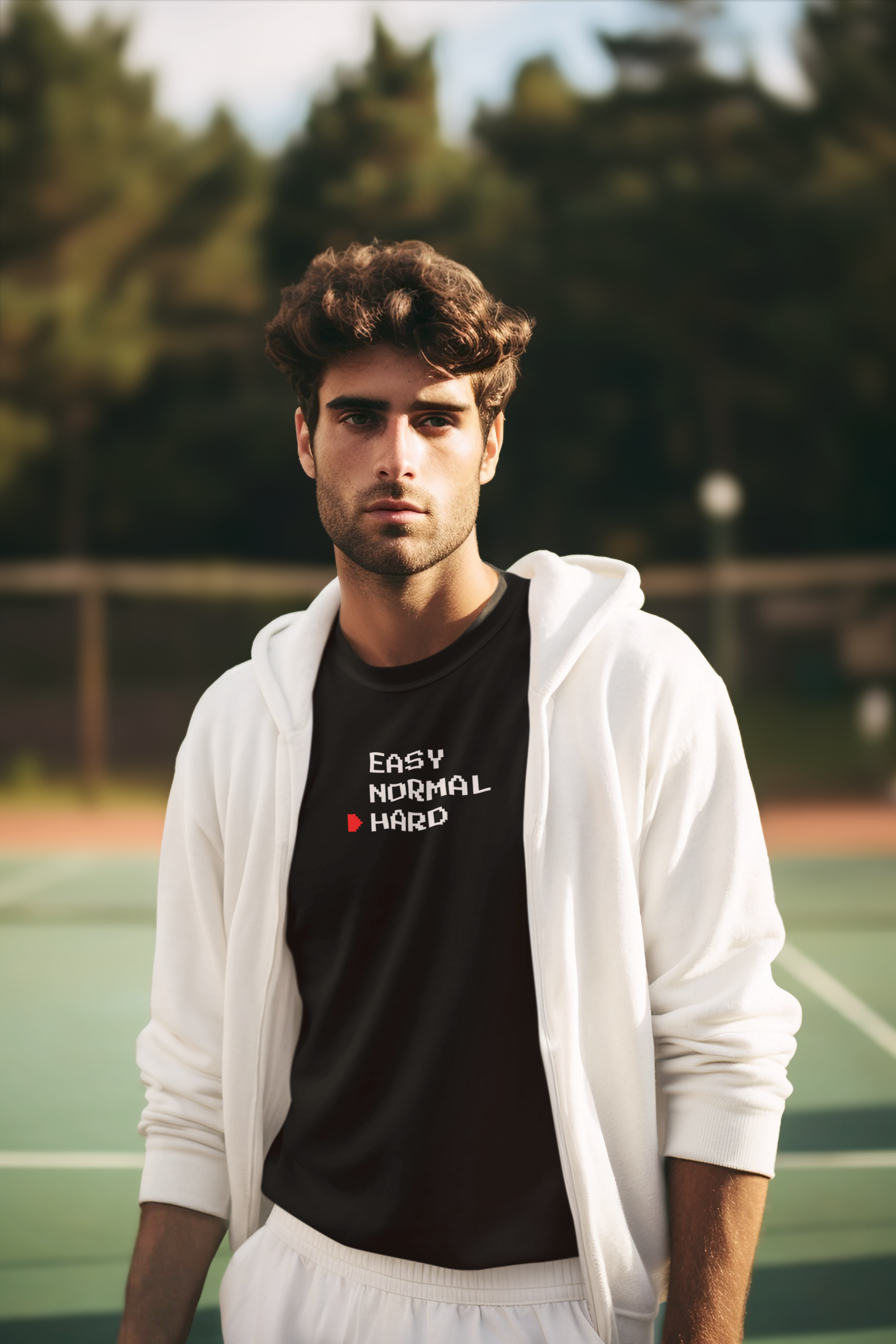 Easy Normal HARD T-Shirt | Video Game Difficulty Selection Tee, Hard Mode