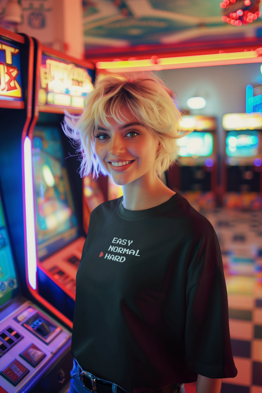 Easy Normal HARD T-Shirt | Video Game Difficulty Selection Tee, Hard Mode