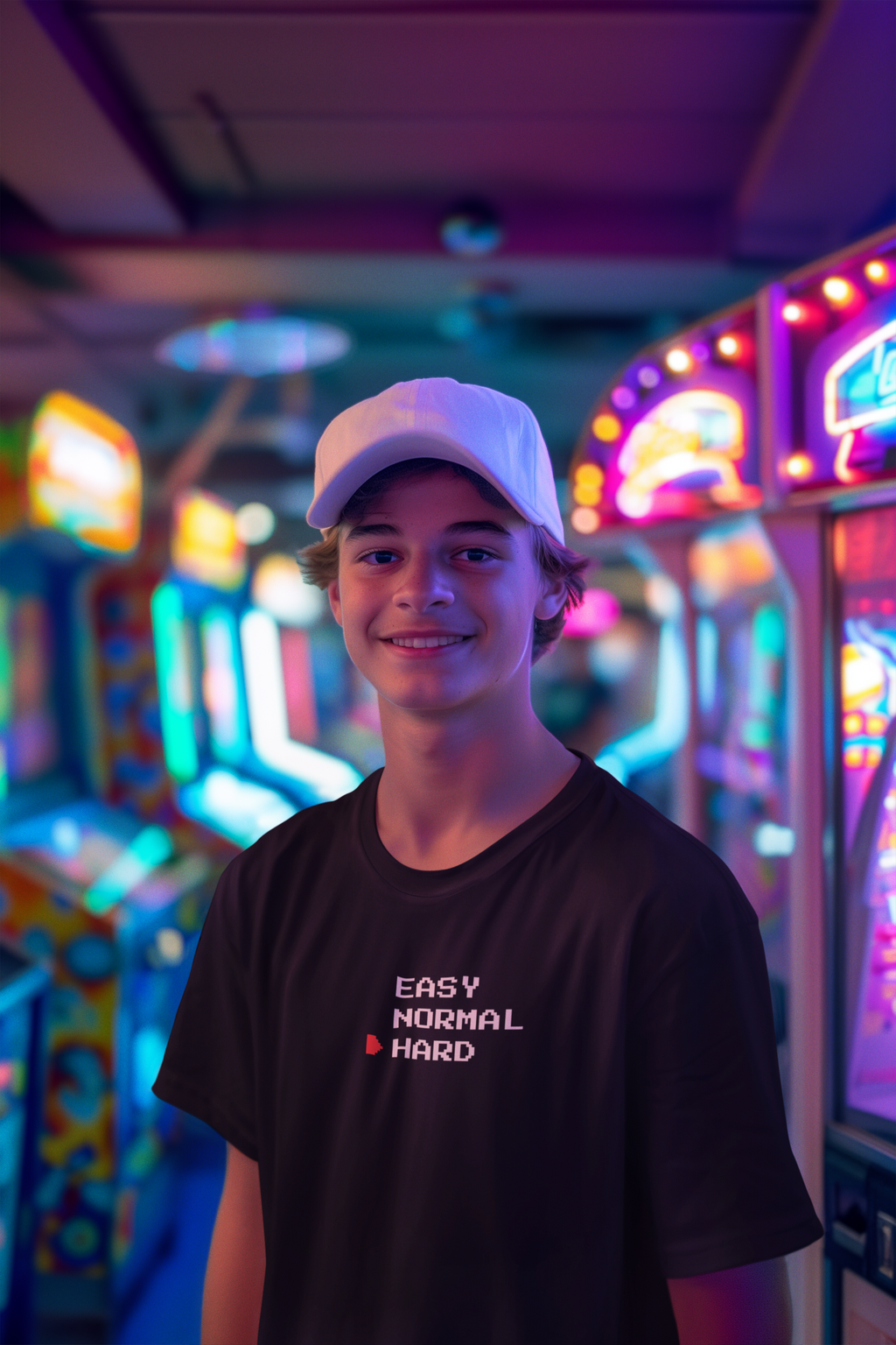 Easy Normal HARD T-Shirt | Video Game Difficulty Selection Tee, Hard Mode