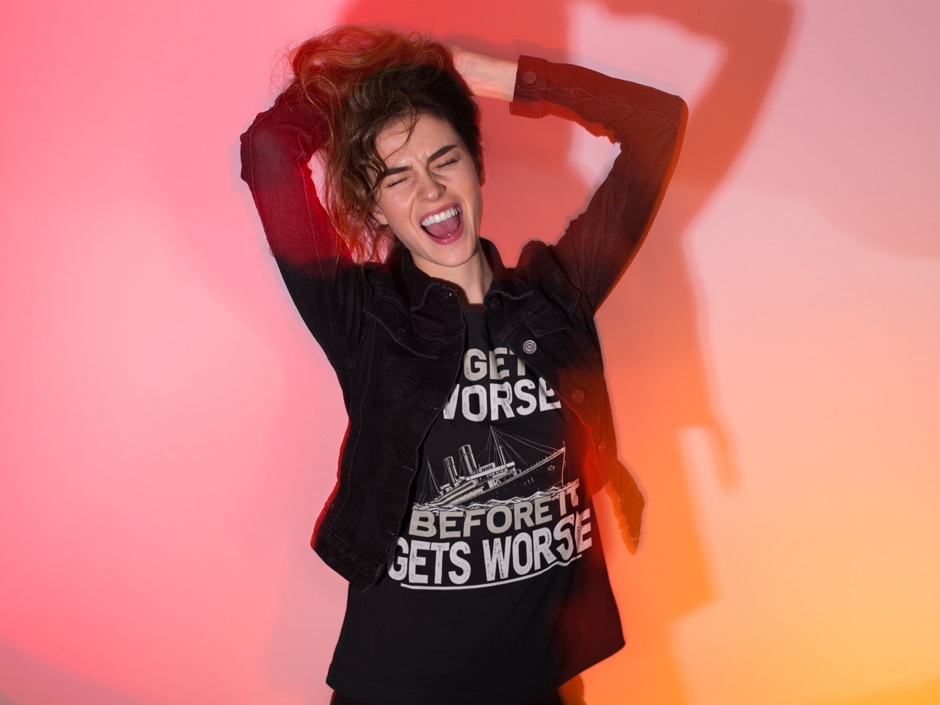It Gets Worse Before It Gets Worse T-Shirt | Titanic Ship Graphic