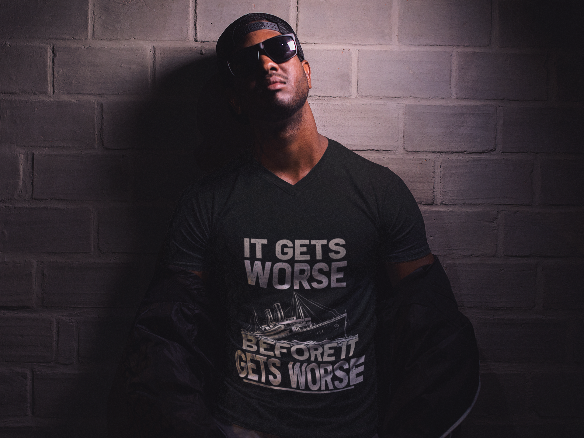 It Gets Worse Before It Gets Worse T-Shirt | Titanic Ship Graphic