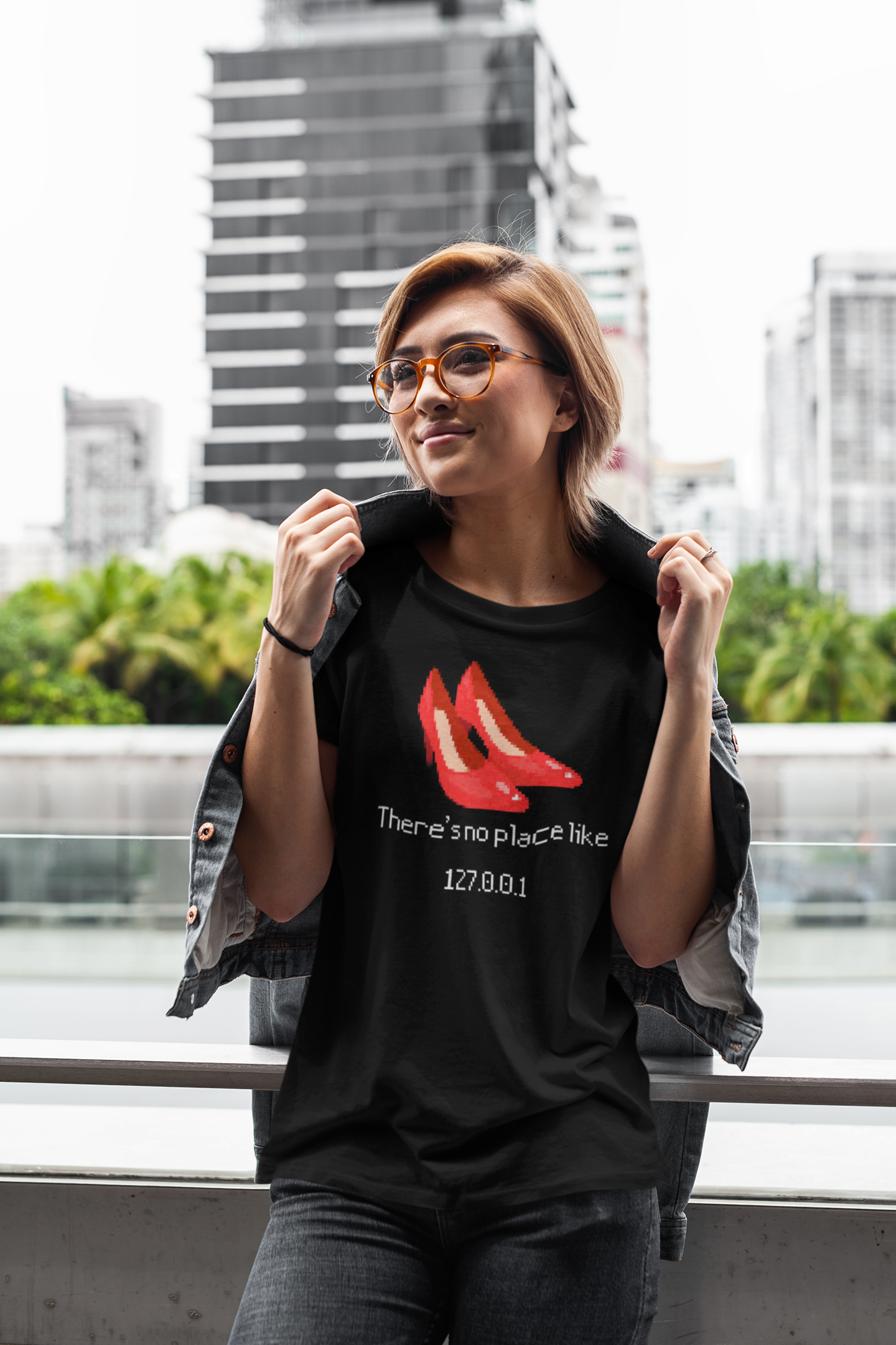Pixelated Ruby Slippers Theres no place like 127.0.0.1 T-Shirt | Geek Wizardry