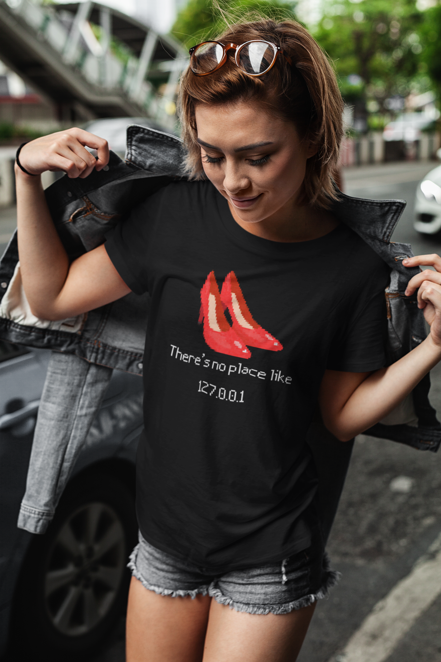 Pixelated Ruby Slippers Theres no place like 127.0.0.1 T-Shirt | Geek Wizardry
