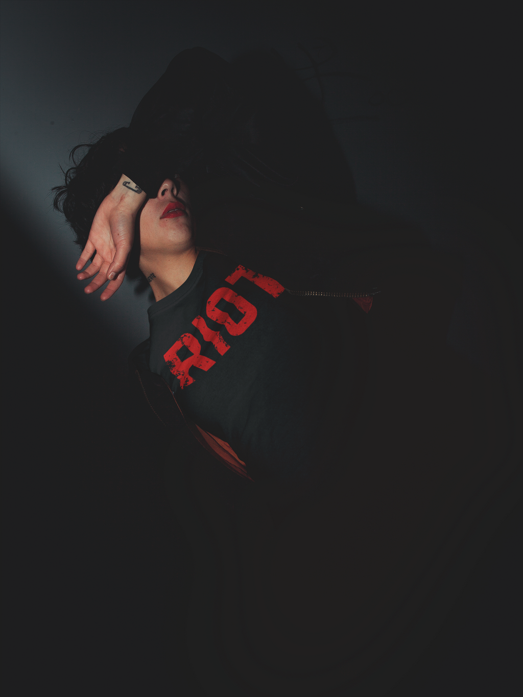 Riot Distressed Text T-Shirt | Red Riot Graphic Tee, Urban Streetwear