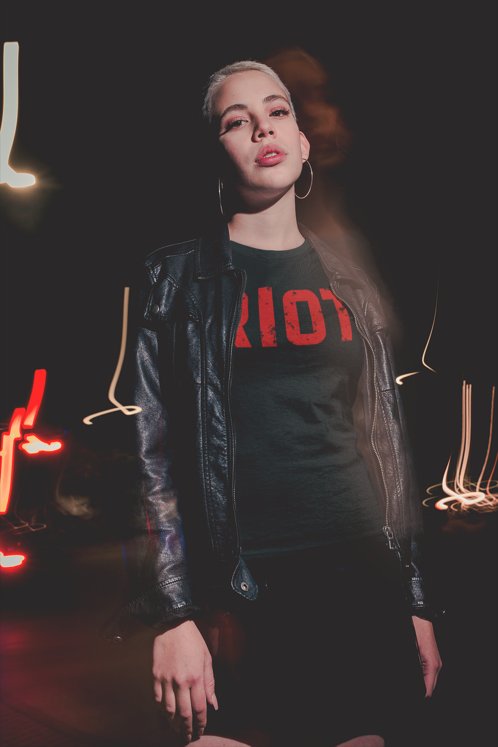 Riot Distressed Text T-Shirt | Red Riot Graphic Tee, Urban Streetwear