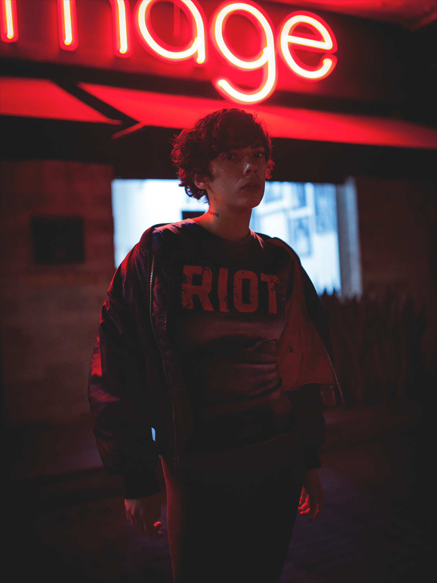 Riot Distressed Text T-Shirt | Red Riot Graphic Tee, Urban Streetwear