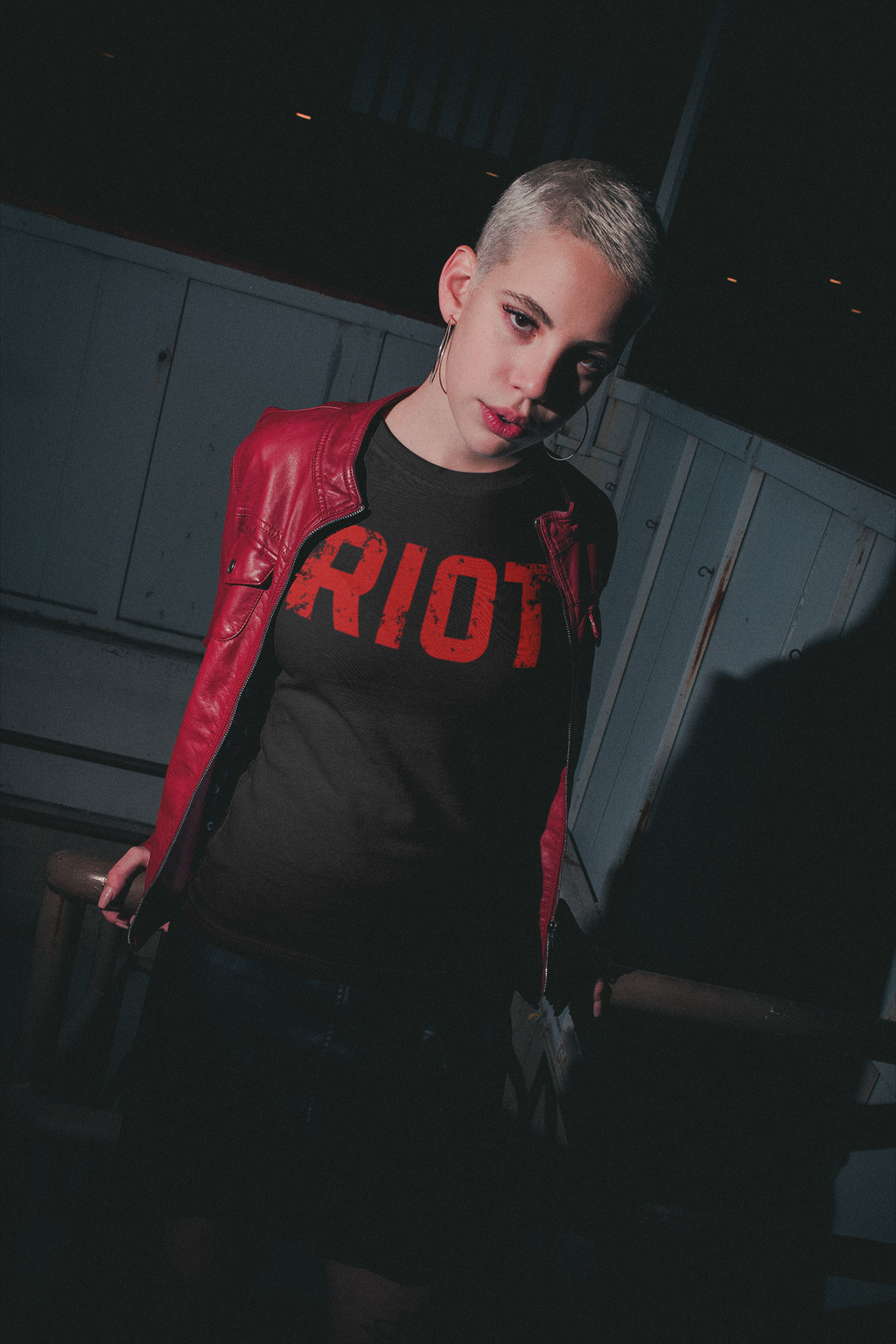 Riot Distressed Text T-Shirt | Red Riot Graphic Tee, Urban Streetwear