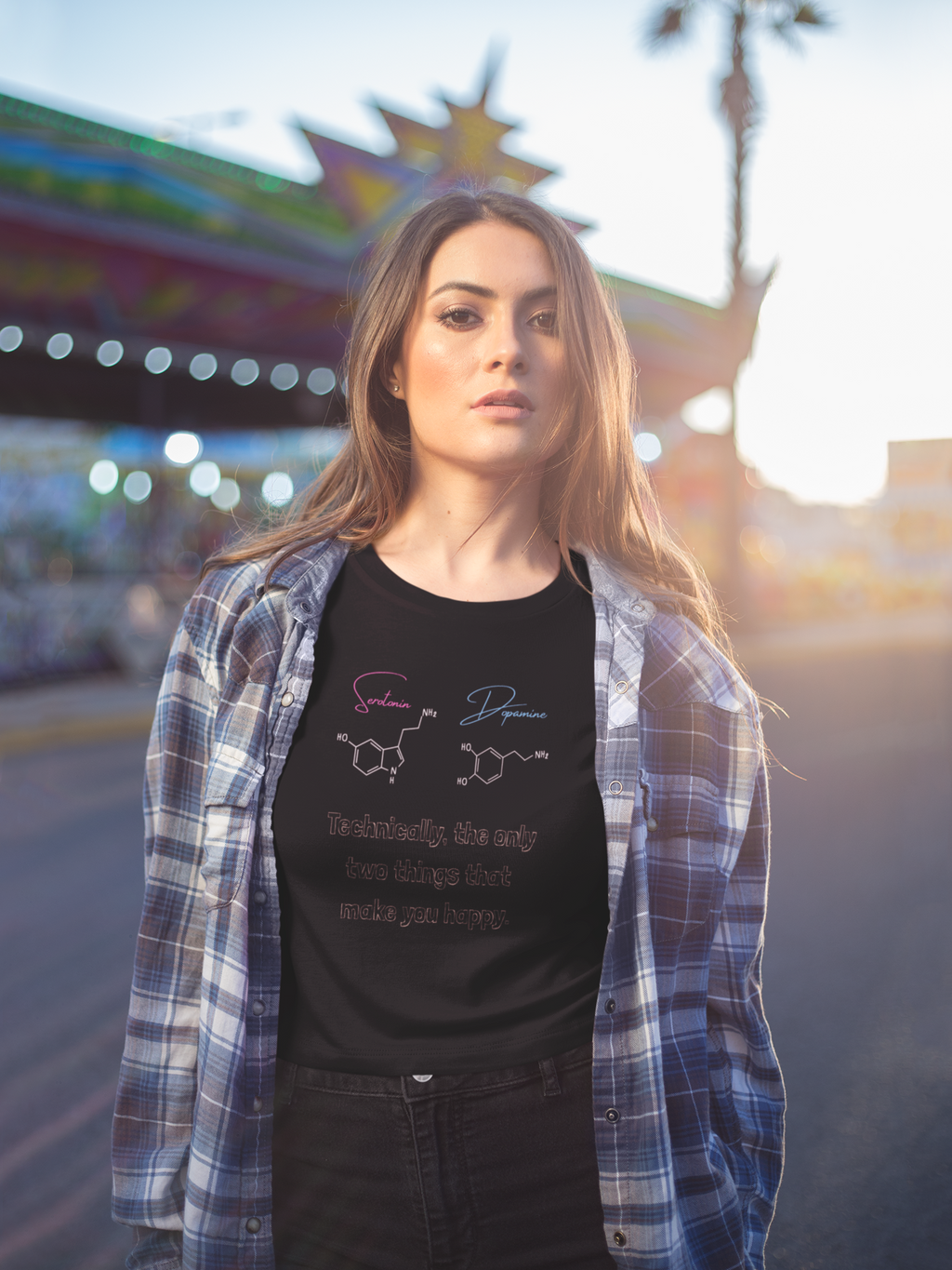 Serotonin and Dopamine molecular diagrams T-Shirt | Neuroscience chemistry tee