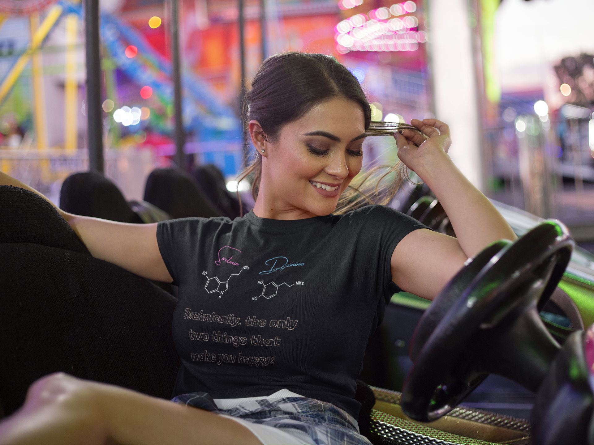 Serotonin and Dopamine molecular diagrams T-Shirt | Neuroscience chemistry tee