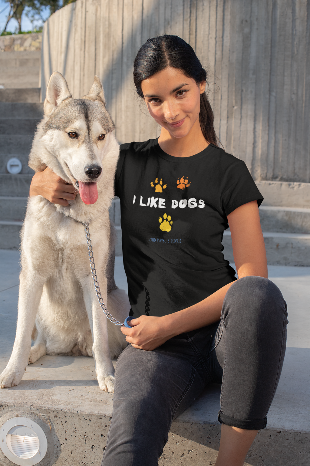 I Like Dogs (and maybe 3 people) T-Shirt | Sarcastic Dog Lover Shirt