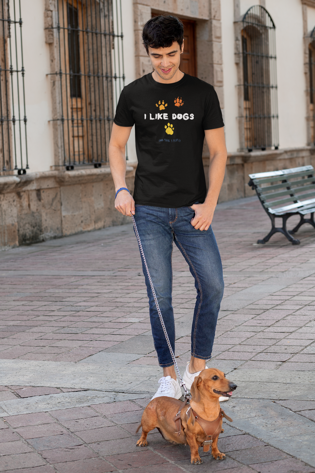 I Like Dogs (and maybe 3 people) T-Shirt | Sarcastic Dog Lover Shirt