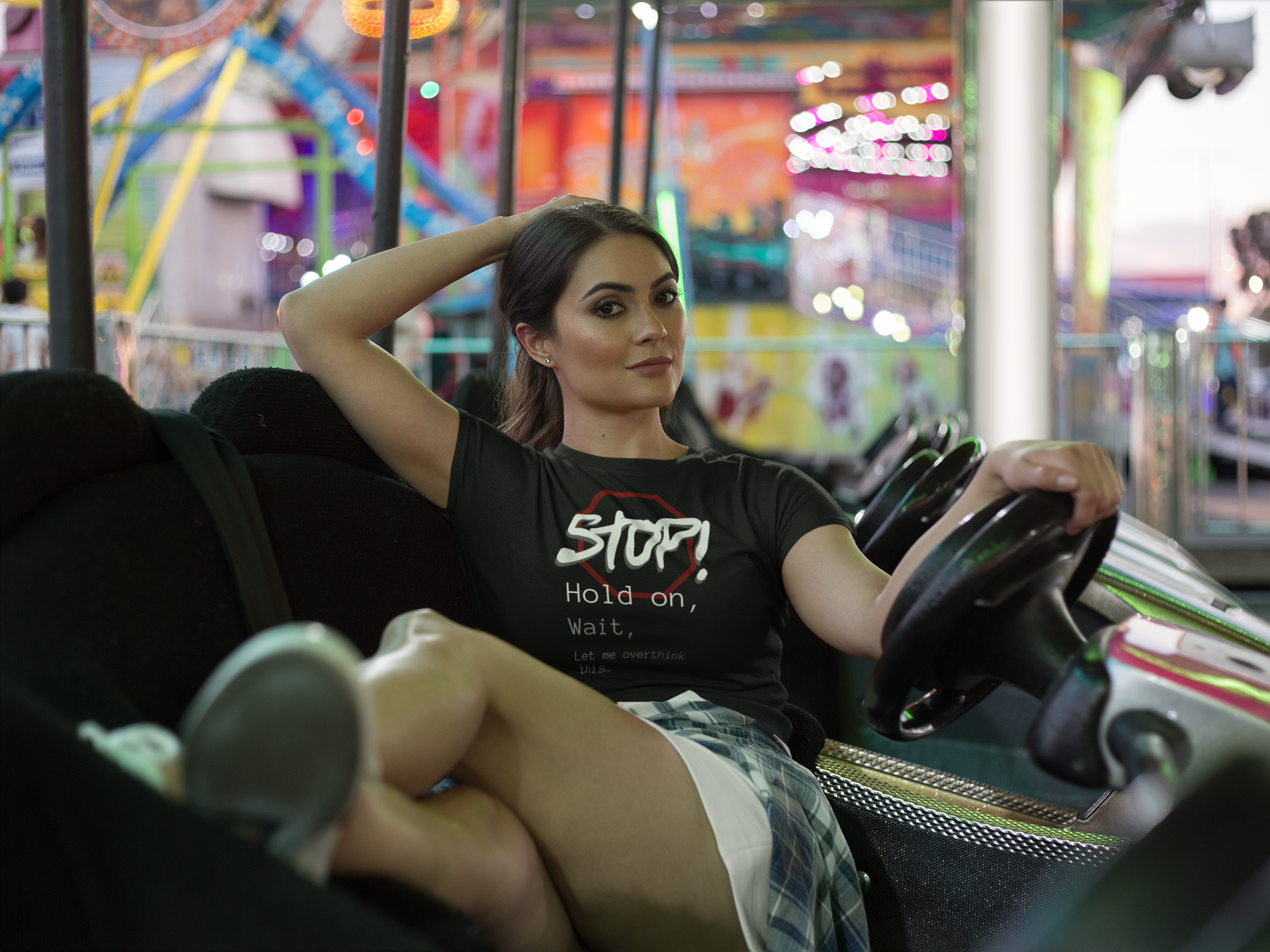 Stop! Hold on Wait Overthinker T-Shirt | Funny Anxiety Graphic Tee