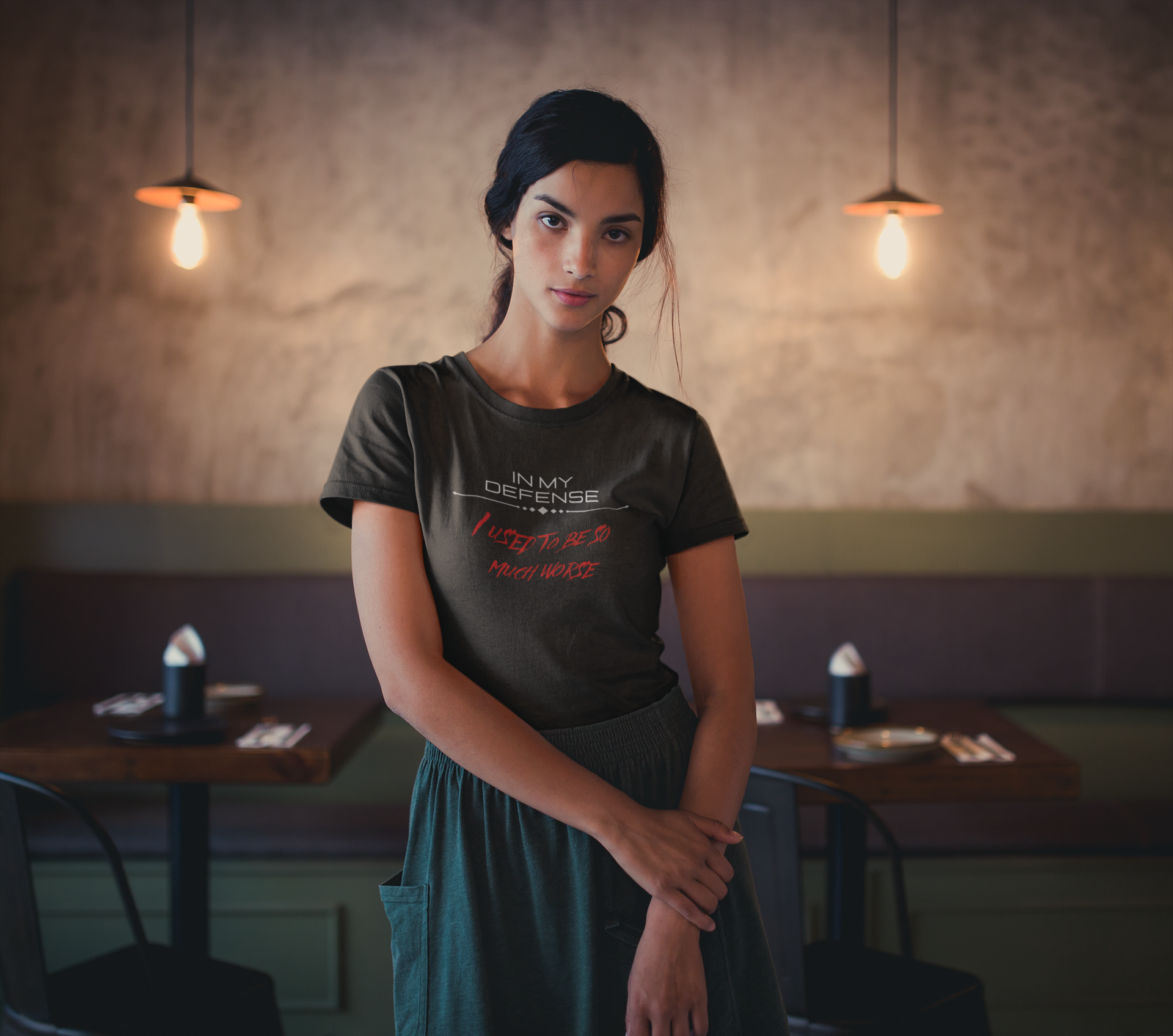 In My Defense I Used To Be So Much Worse T-Shirt | Funny Sarcastic Quote