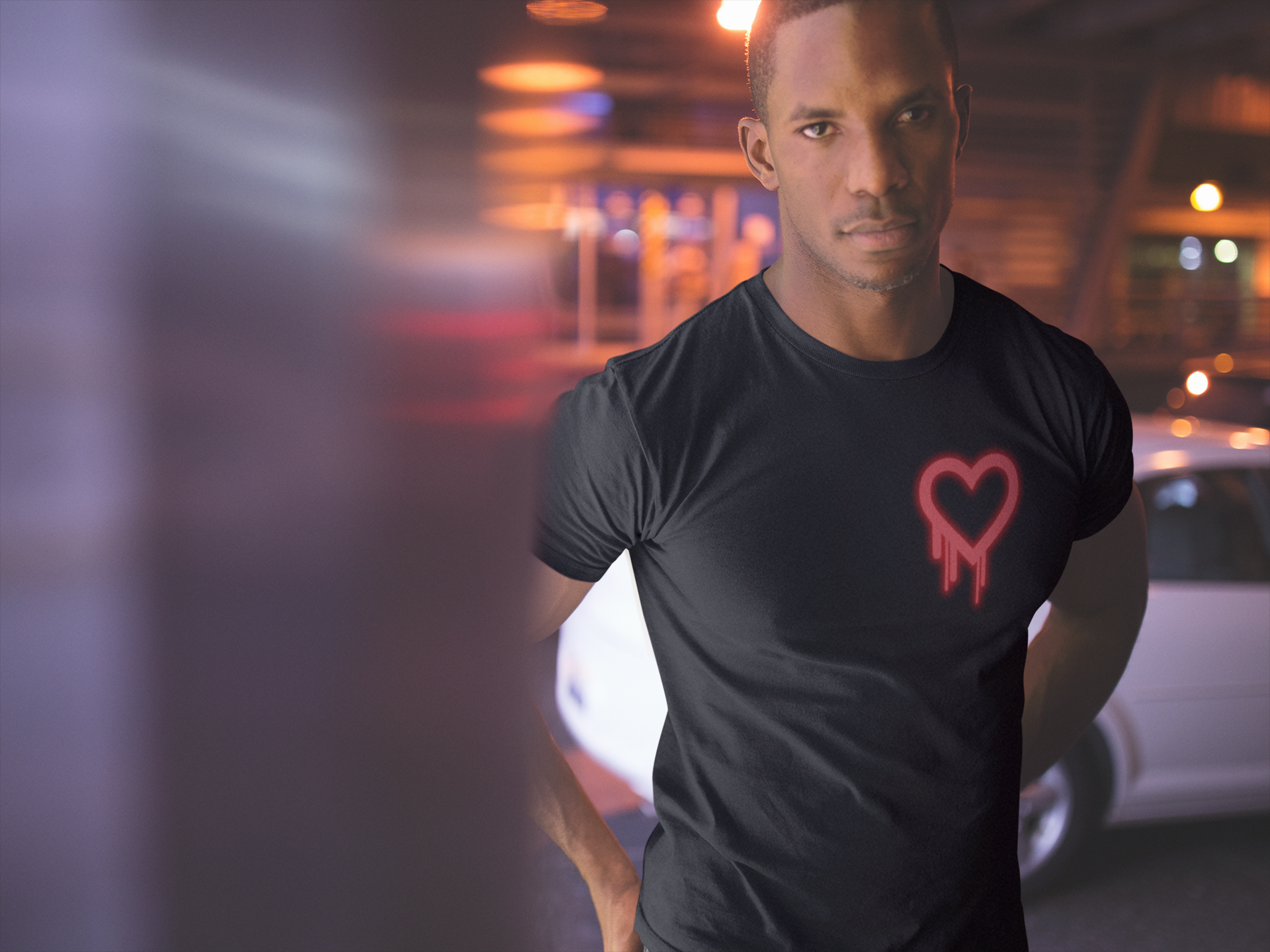 Dripping Neon Heart T-Shirt | Red Graffiti Heart Tee