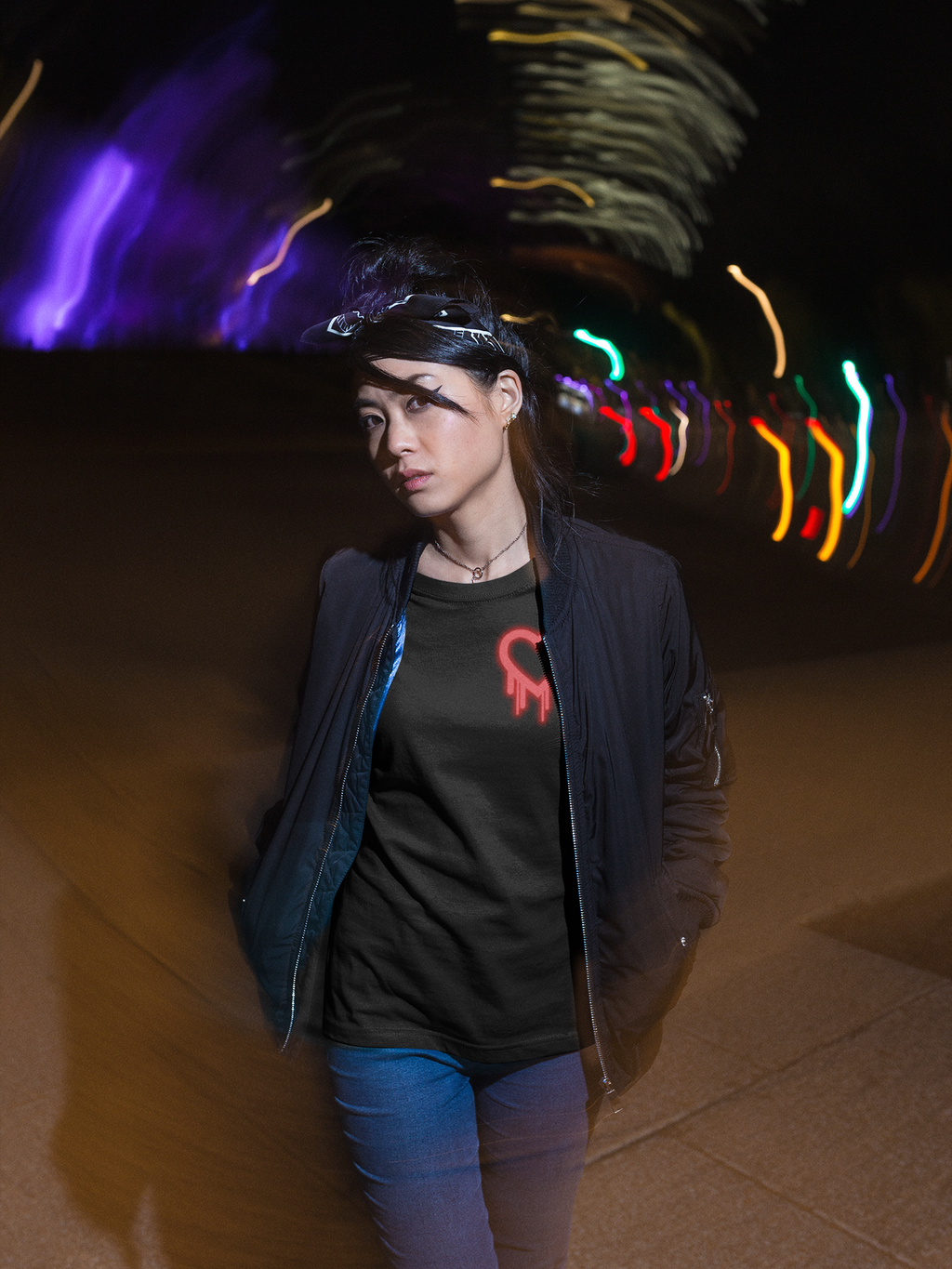 Dripping Neon Heart T-Shirt | Red Graffiti Heart Tee