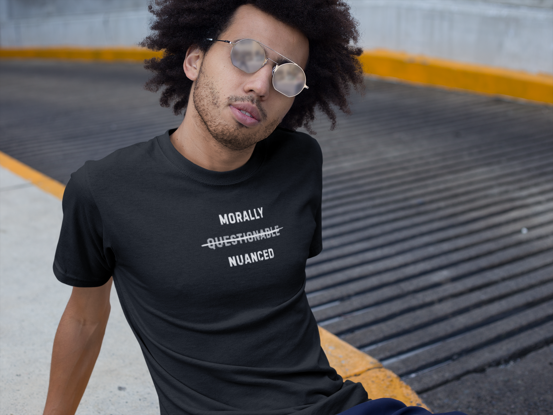 Morally ~Questionable~ Nuanced T-Shirt | Black Tee