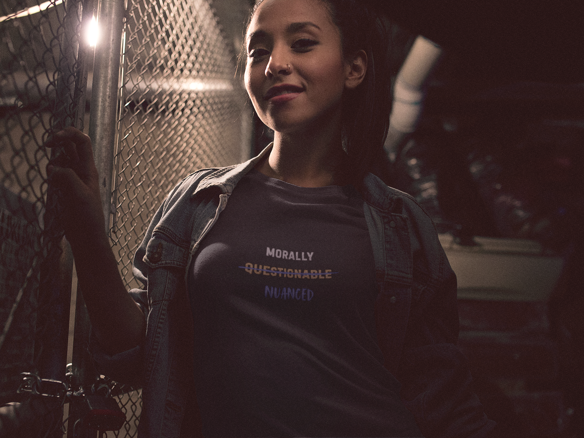 Morally Nuanced T-Shirt | Text Graphic, Black Tee, Sarcastic