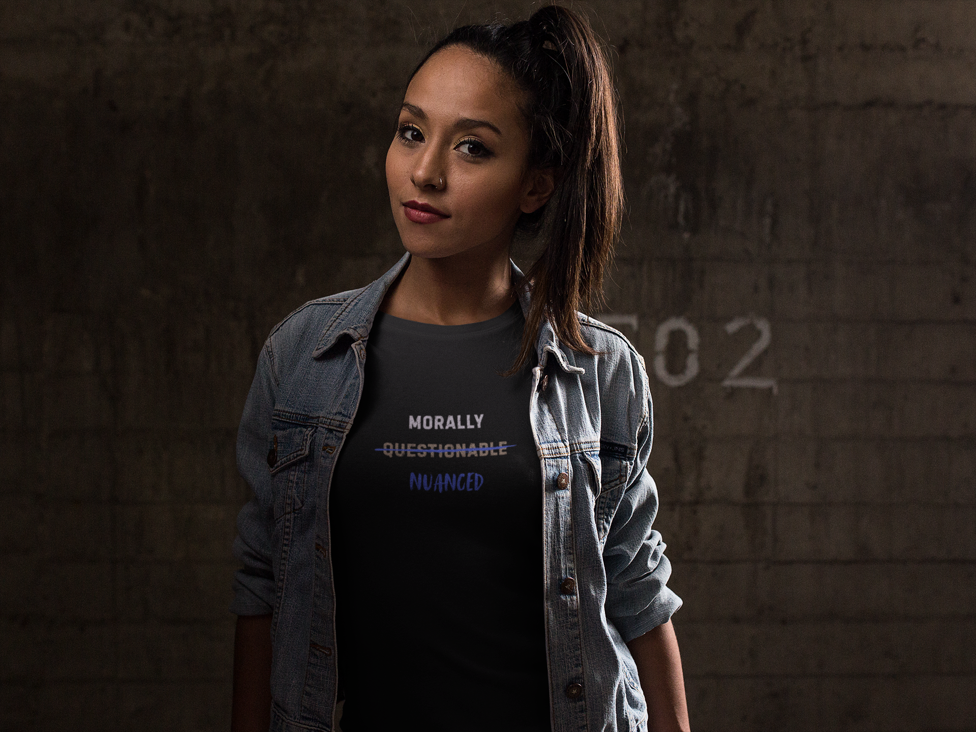 Morally Nuanced T-Shirt | Text Graphic, Black Tee, Sarcastic