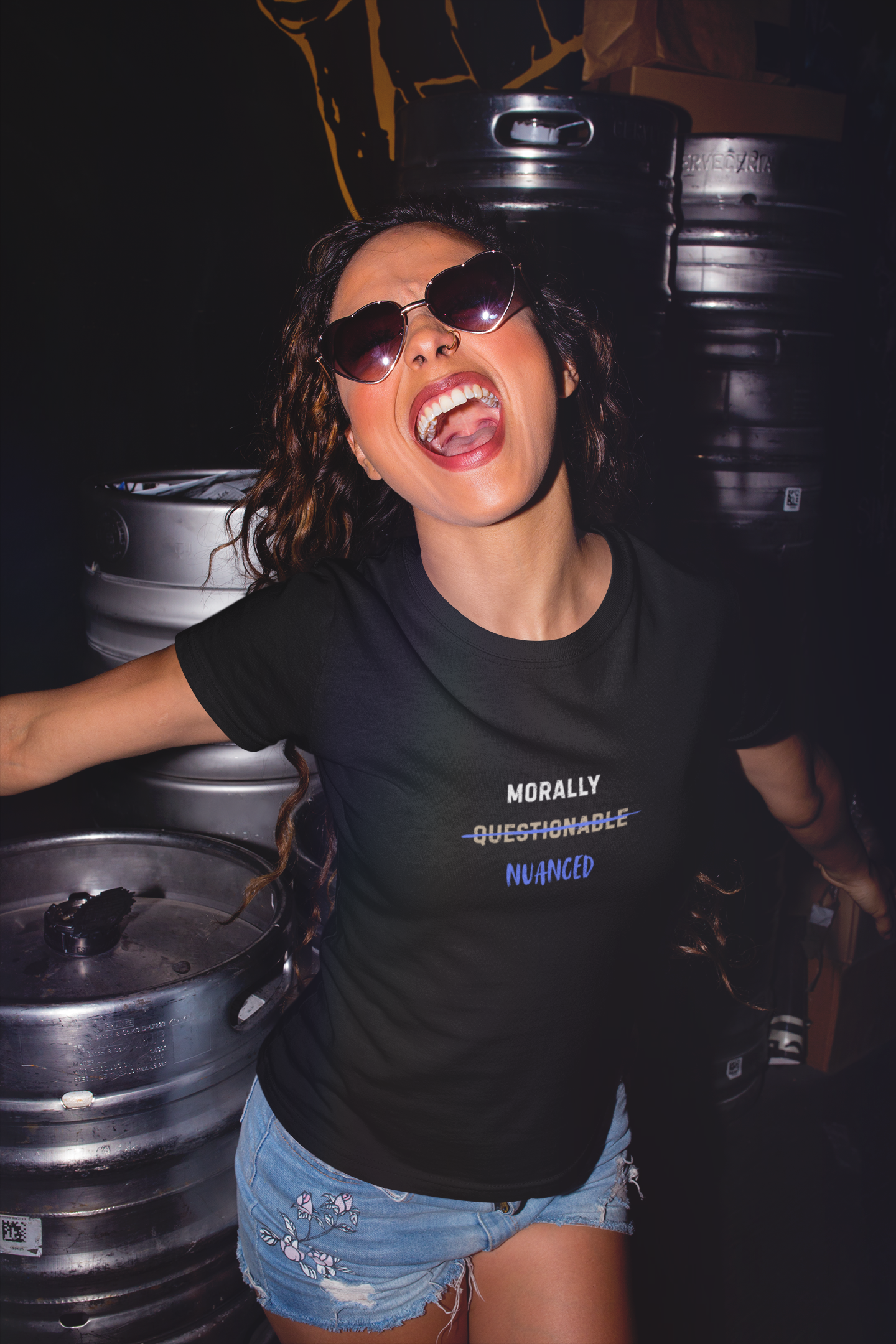 Morally Nuanced T-Shirt | Text Graphic, Black Tee, Sarcastic
