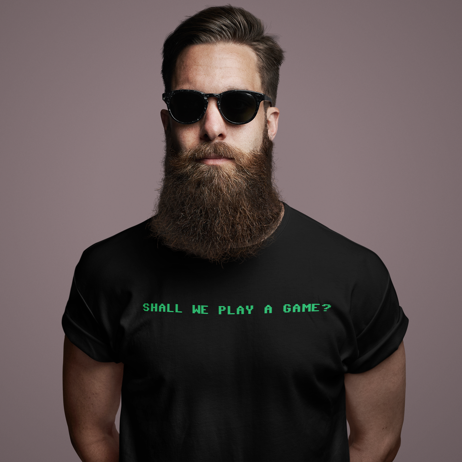 Shall We Play a Game? Green CRT Text T-Shirt | WarGames Retro AI Tee