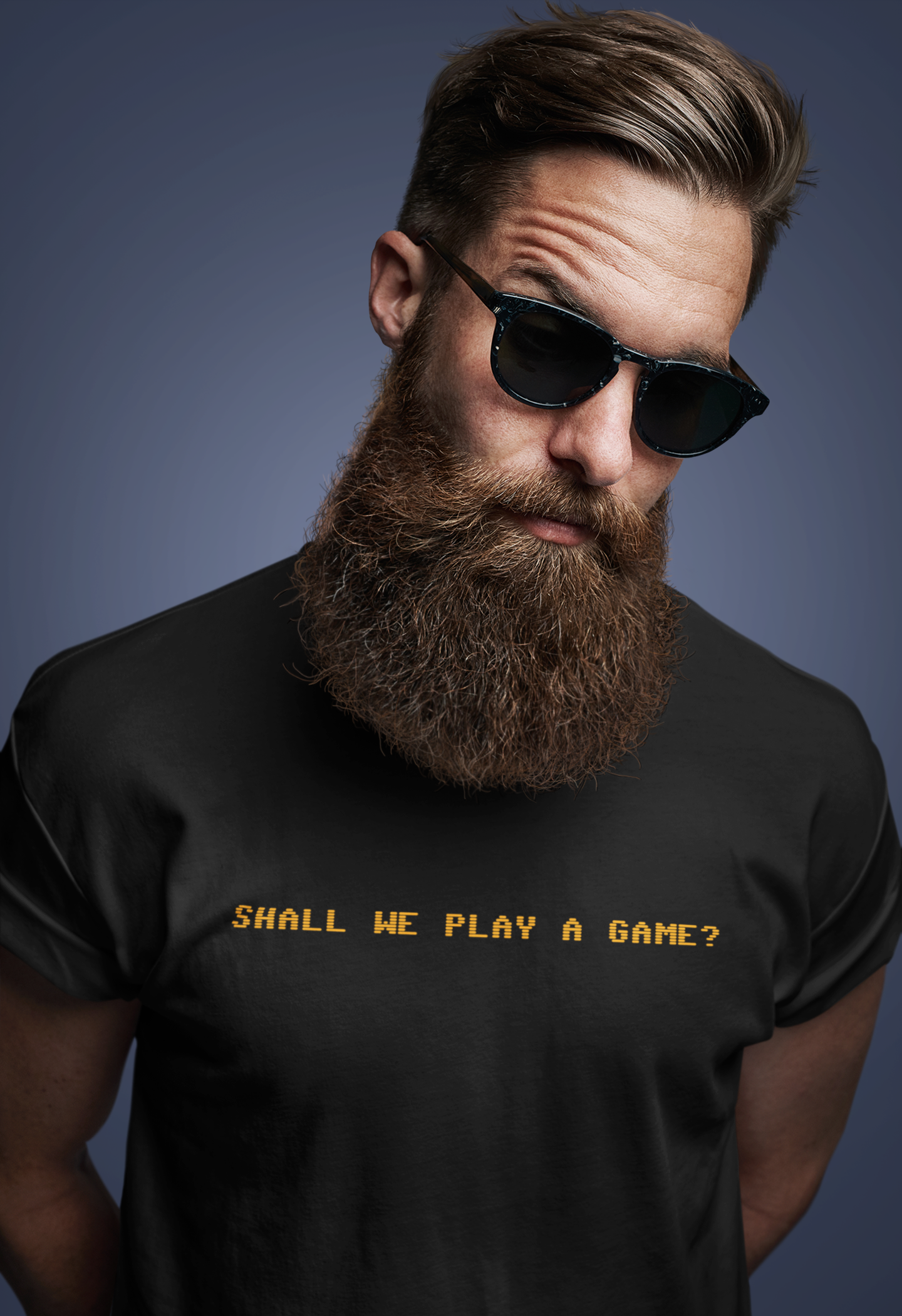 Shall We Play a Game? Amber CRT Text T-Shirt | WarGames Retro AI Tee