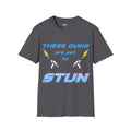 These Guns Are Set to Stun T-Shirt | Lightning Bolt Retro Text Tee