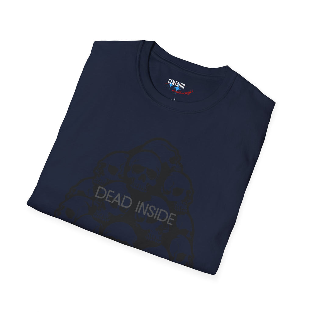 Dead Inside Skull T-Shirt | Gloss Black on Matte Black