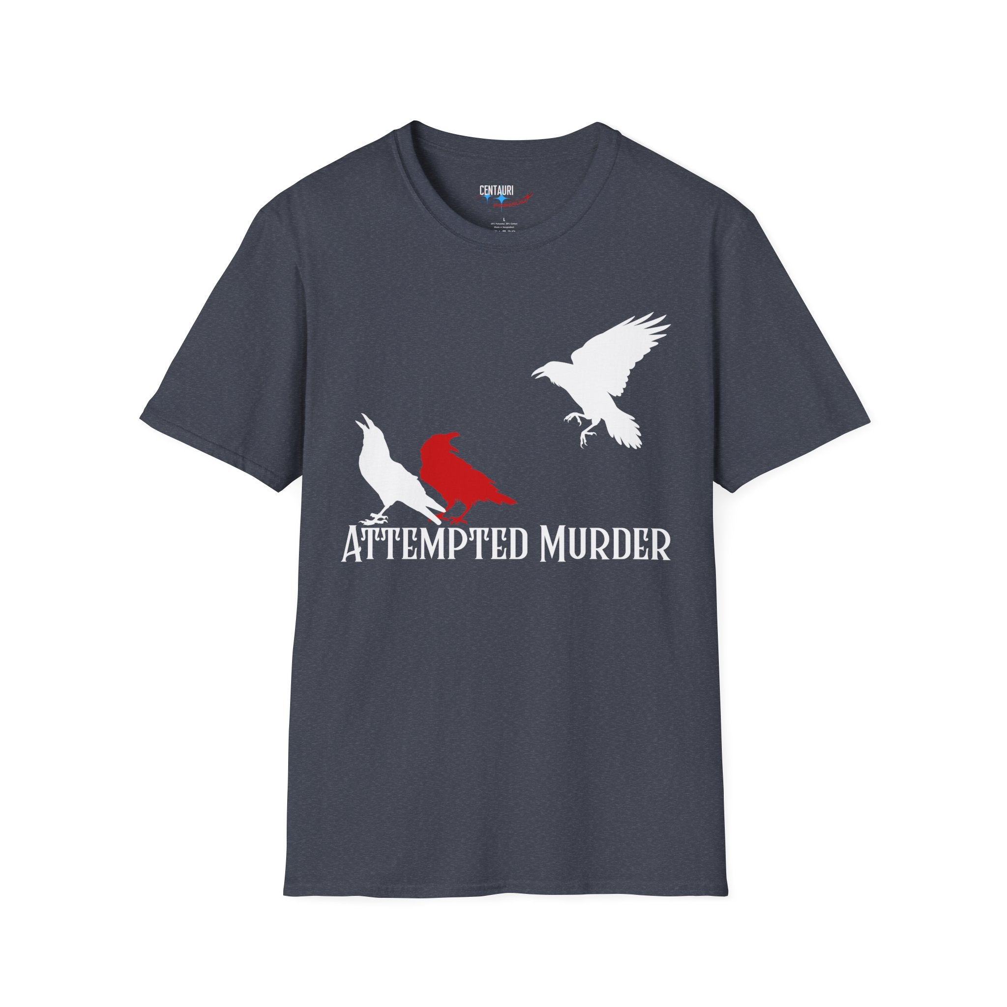 Attempted Murder Crow Design T-Shirt | Crow Silhouette Tee