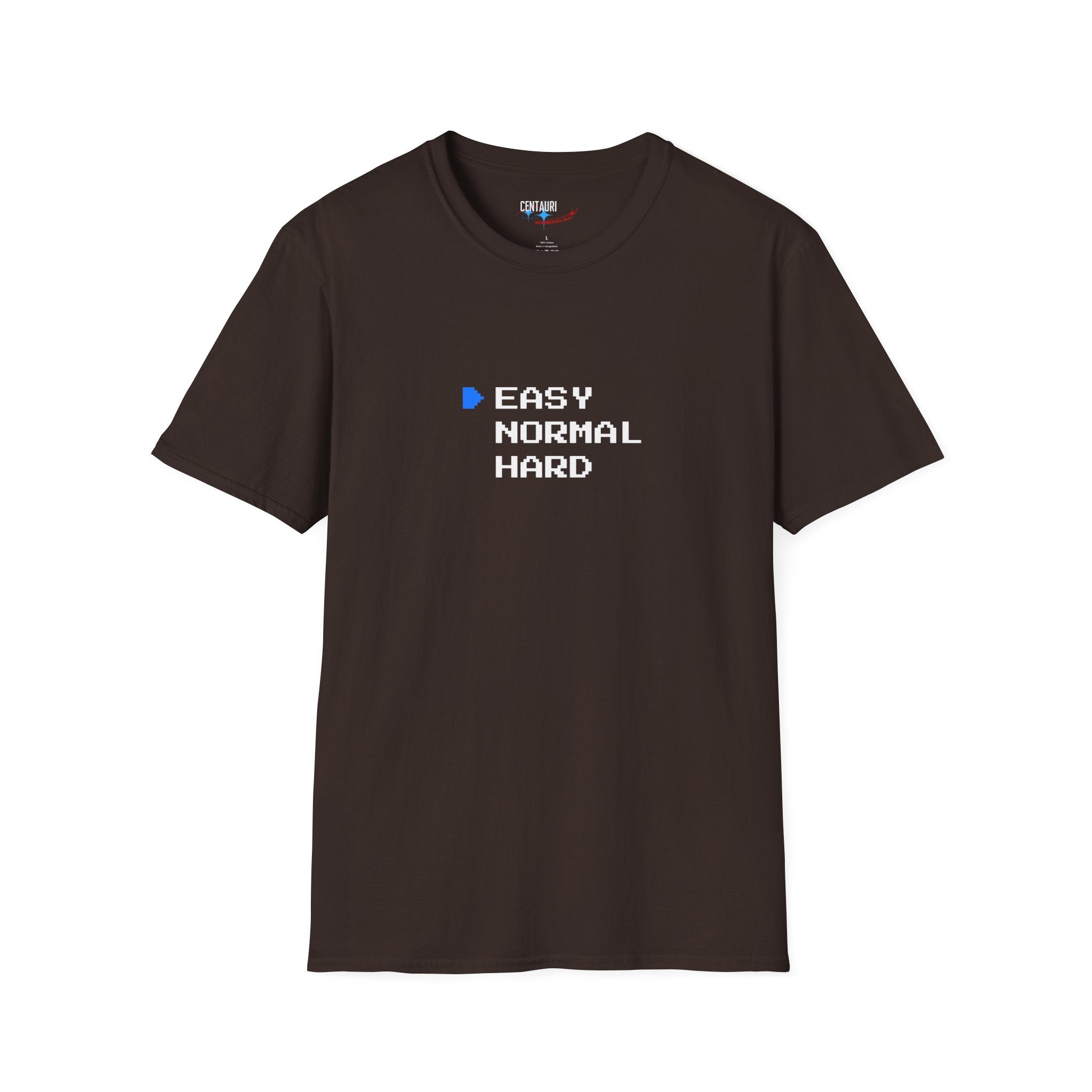 EASY Normal Hard T-Shirt | Video Game Difficulty Selection Tee, Easy Mode