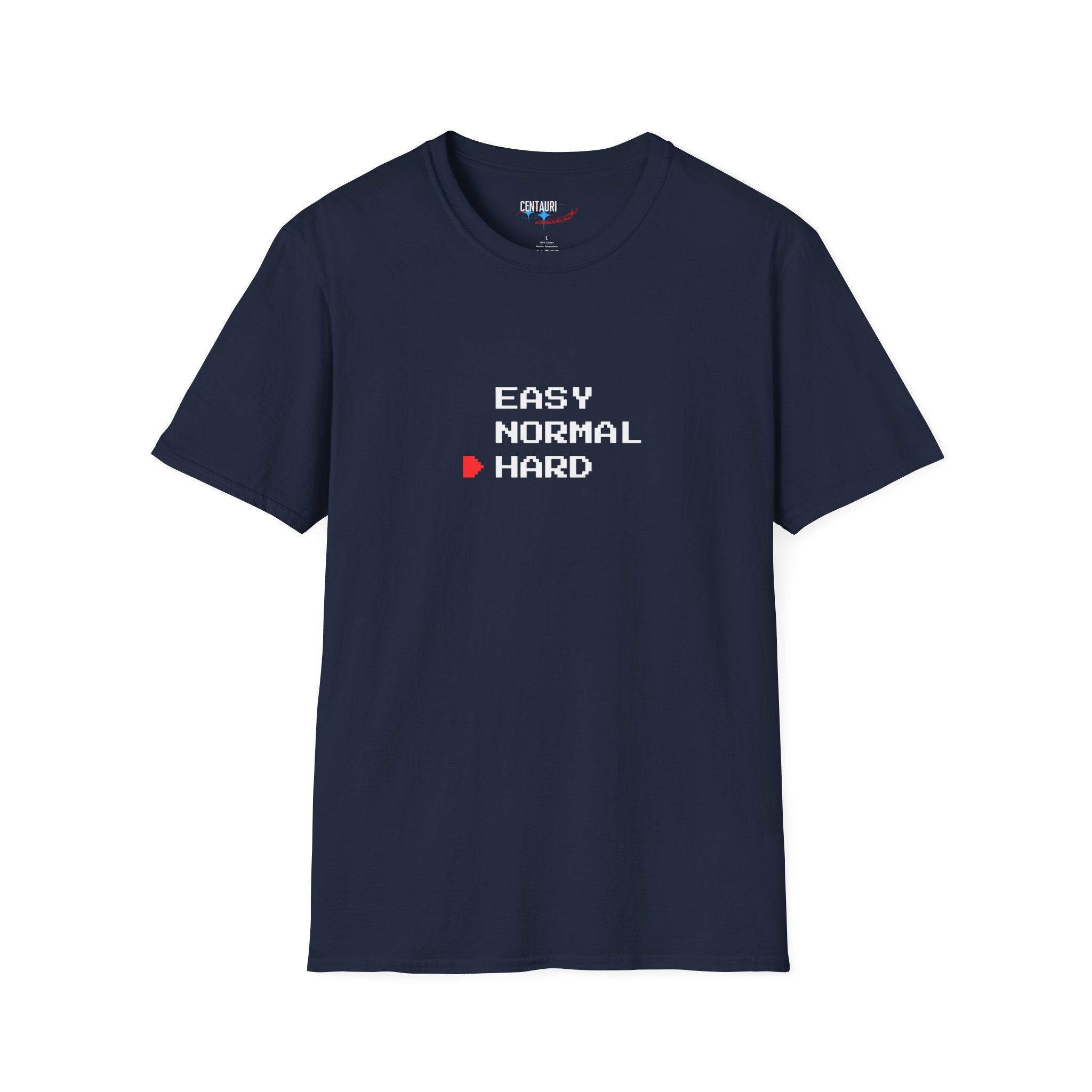 Easy Normal HARD T-Shirt | Video Game Difficulty Selection Tee, Hard Mode