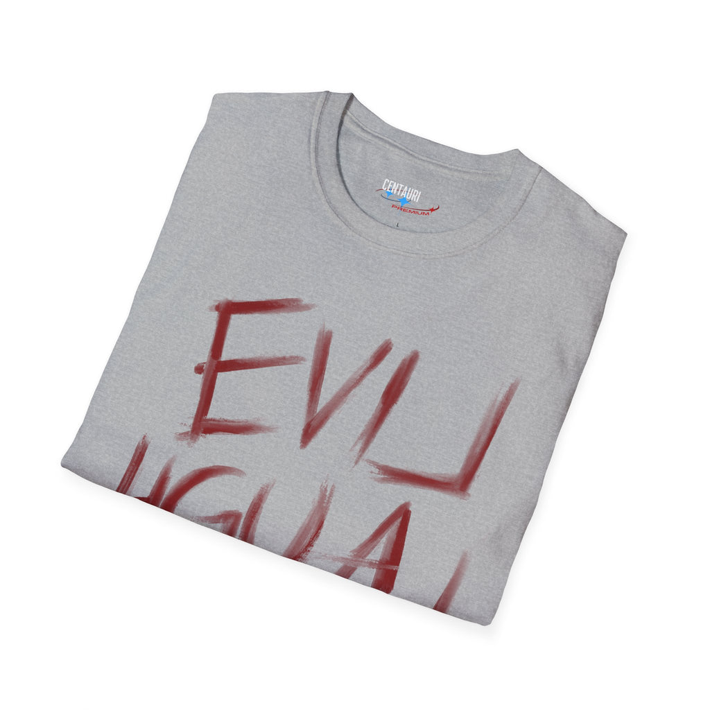 Evil Laugh Love T-Shirt | Horror Style Mirror Text Tee
